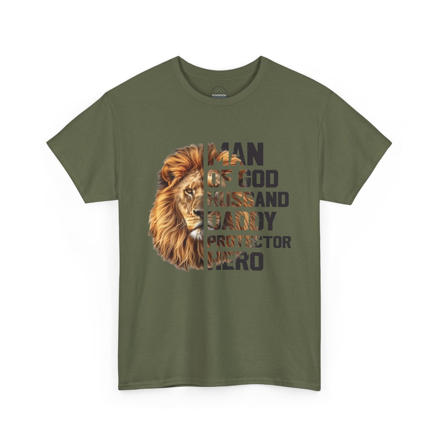 Man of God Heavy Cotton Tee - Husband, Daddy, Protector, Hero Shirt