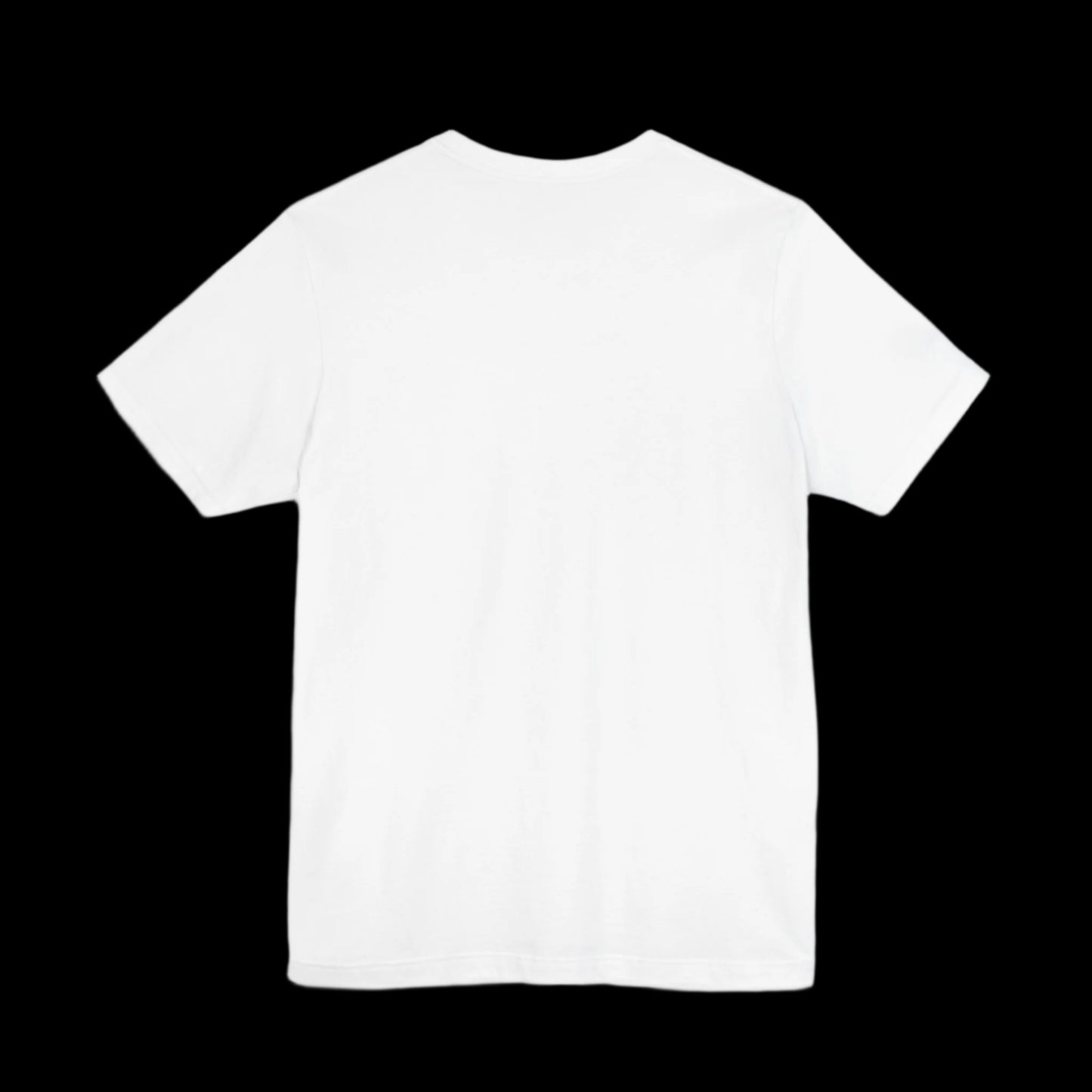 White Women’s Proud Bride T-shirt with rainbow 'P' design – back view