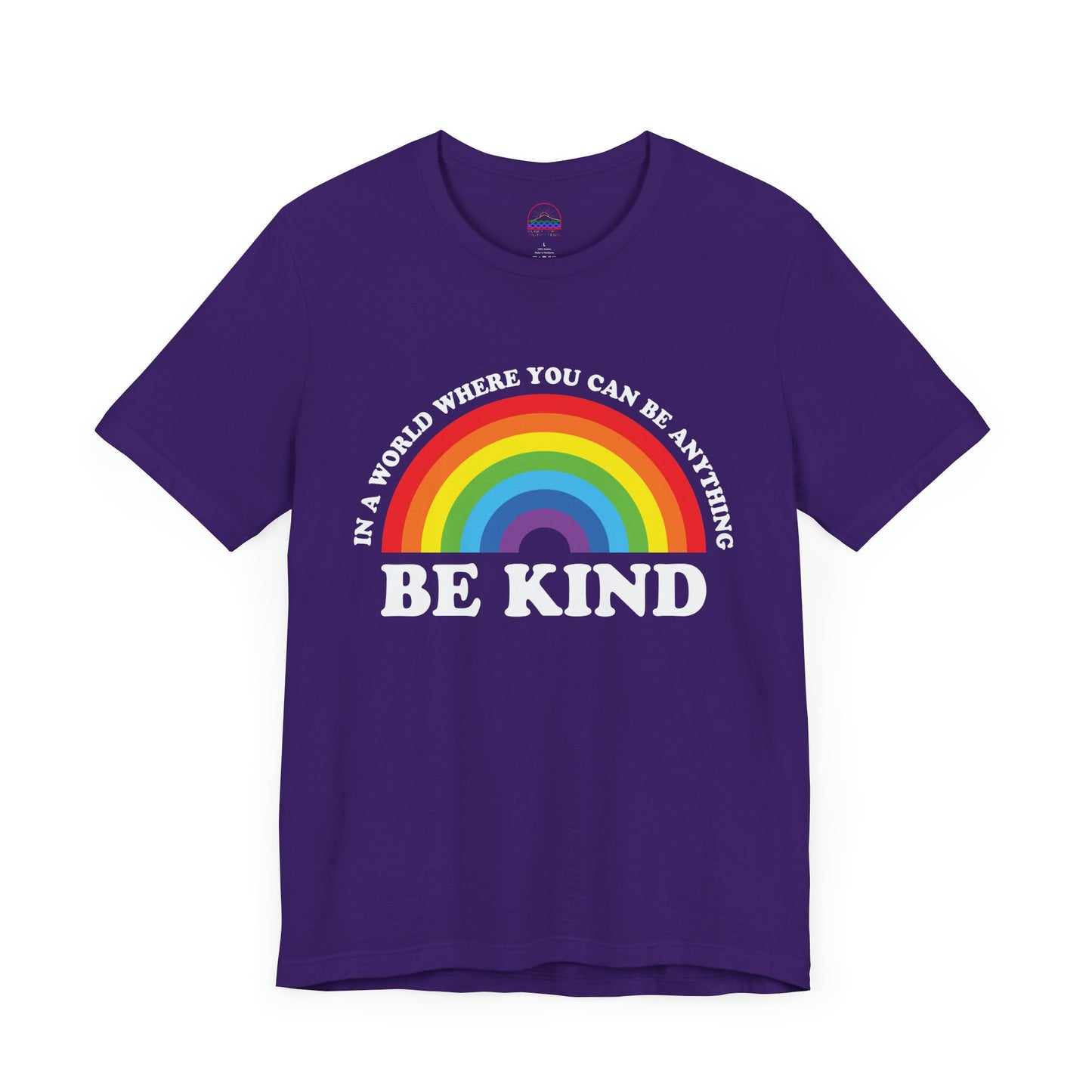 Rainbow Be Kind Tee - Unisex Jersey Short Sleeve Shirt, Positive Vibes, Casual Wear, Gifts for Friends, Motivational Apparel