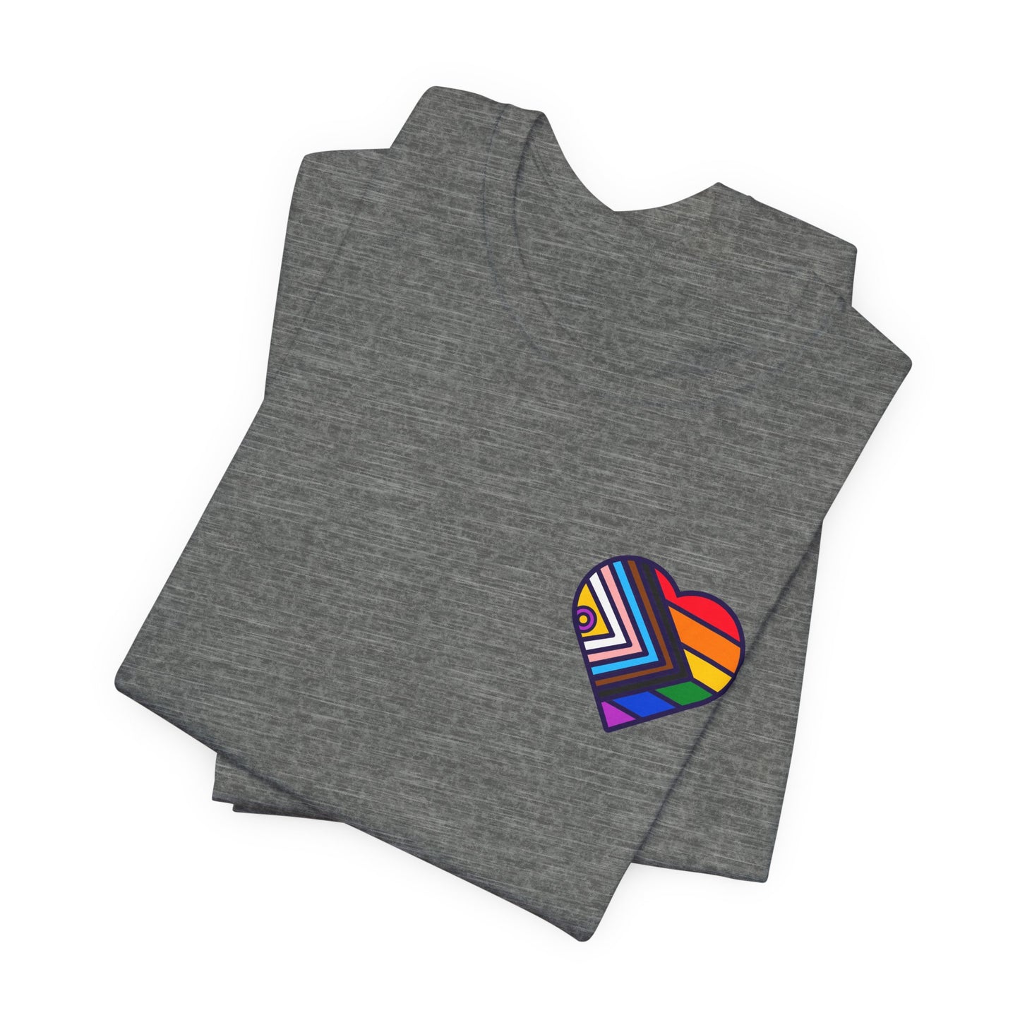 Rainbow Heart Unisex Jersey Tee - Celebrate Love and Pride