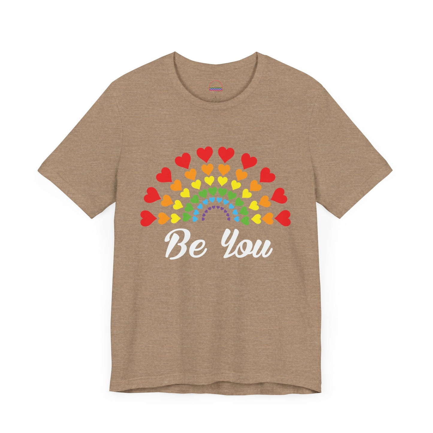 Be You Rainbow Heart Unisex Short Sleeve Tee