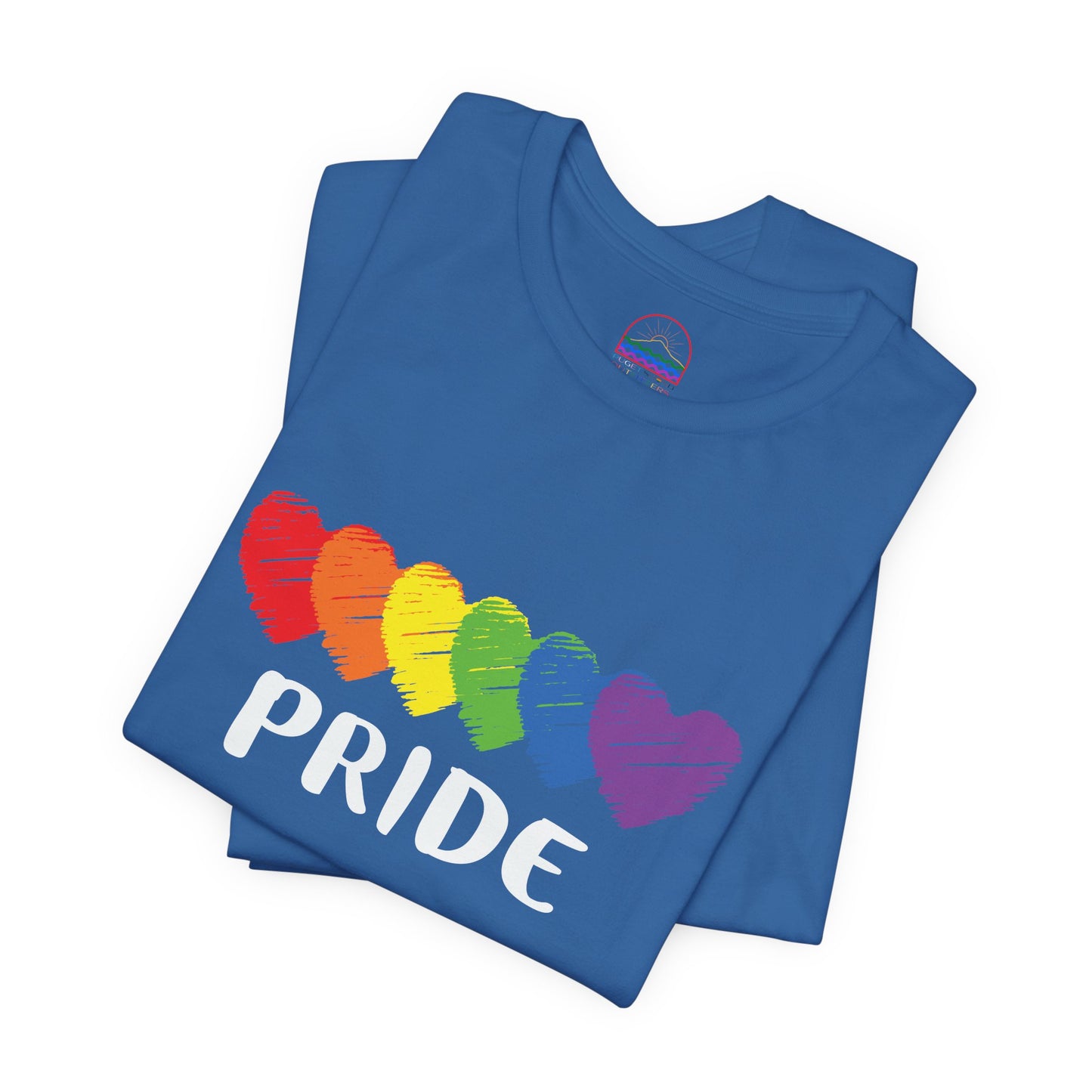 Pride Hearts Unisex Tee - Celebrate LGBTQ+ Pride, Rainbow T-Shirt, Summer Casual Wear, Gift for Pride Month, Colorful Heart Design