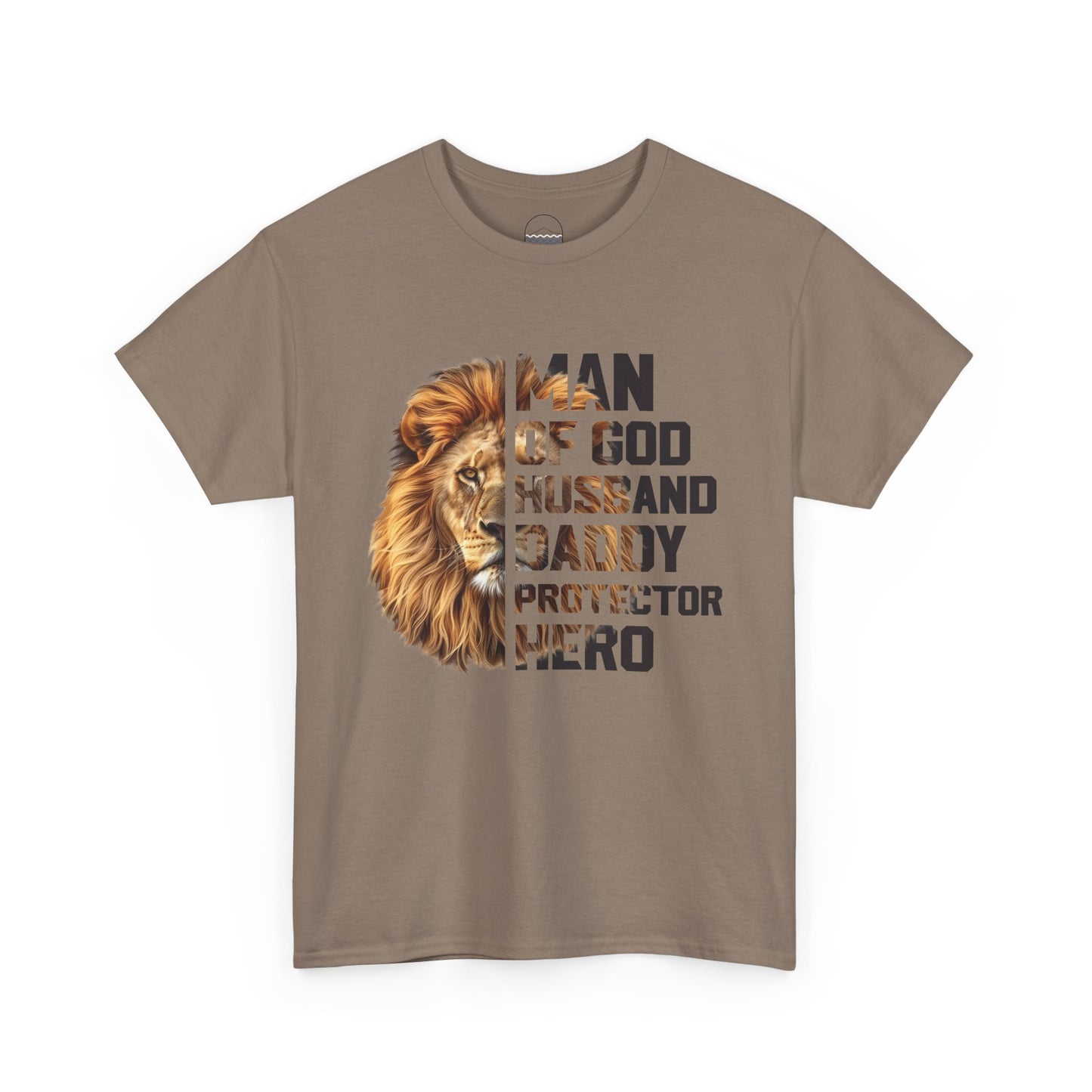 Man of God Heavy Cotton Tee - Husband, Daddy, Protector, Hero Shirt