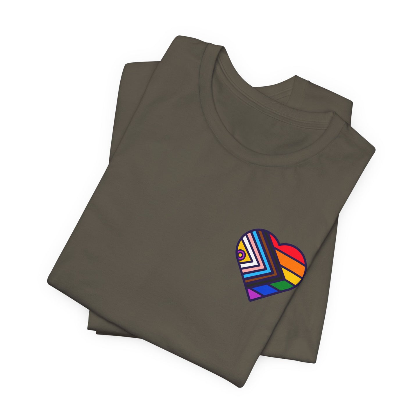 Rainbow Heart Unisex Jersey Tee - Celebrate Love and Pride