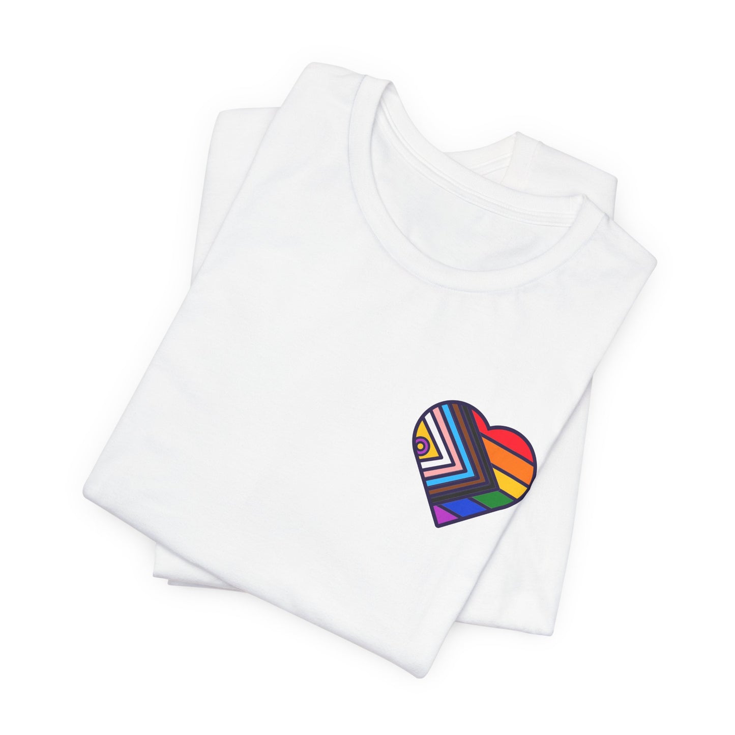 Rainbow Heart Unisex Jersey Tee - Celebrate Love and Pride