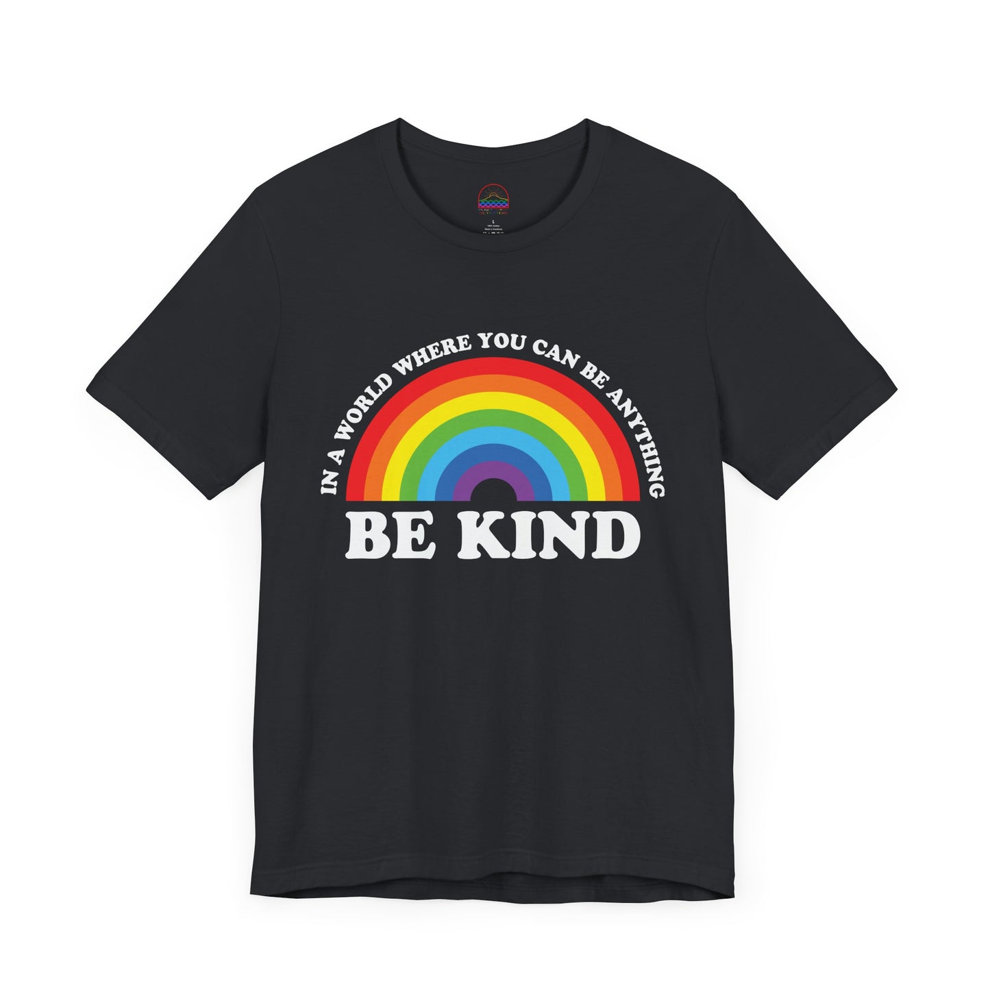 Rainbow Be Kind Tee - Unisex Jersey Short Sleeve Shirt, Positive Vibes, Casual Wear, Gifts for Friends, Motivational Apparel
