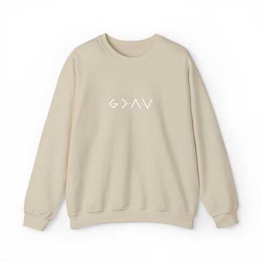 God Is Greater Crewneck – Faith Sweatshirt | PSO Apparel