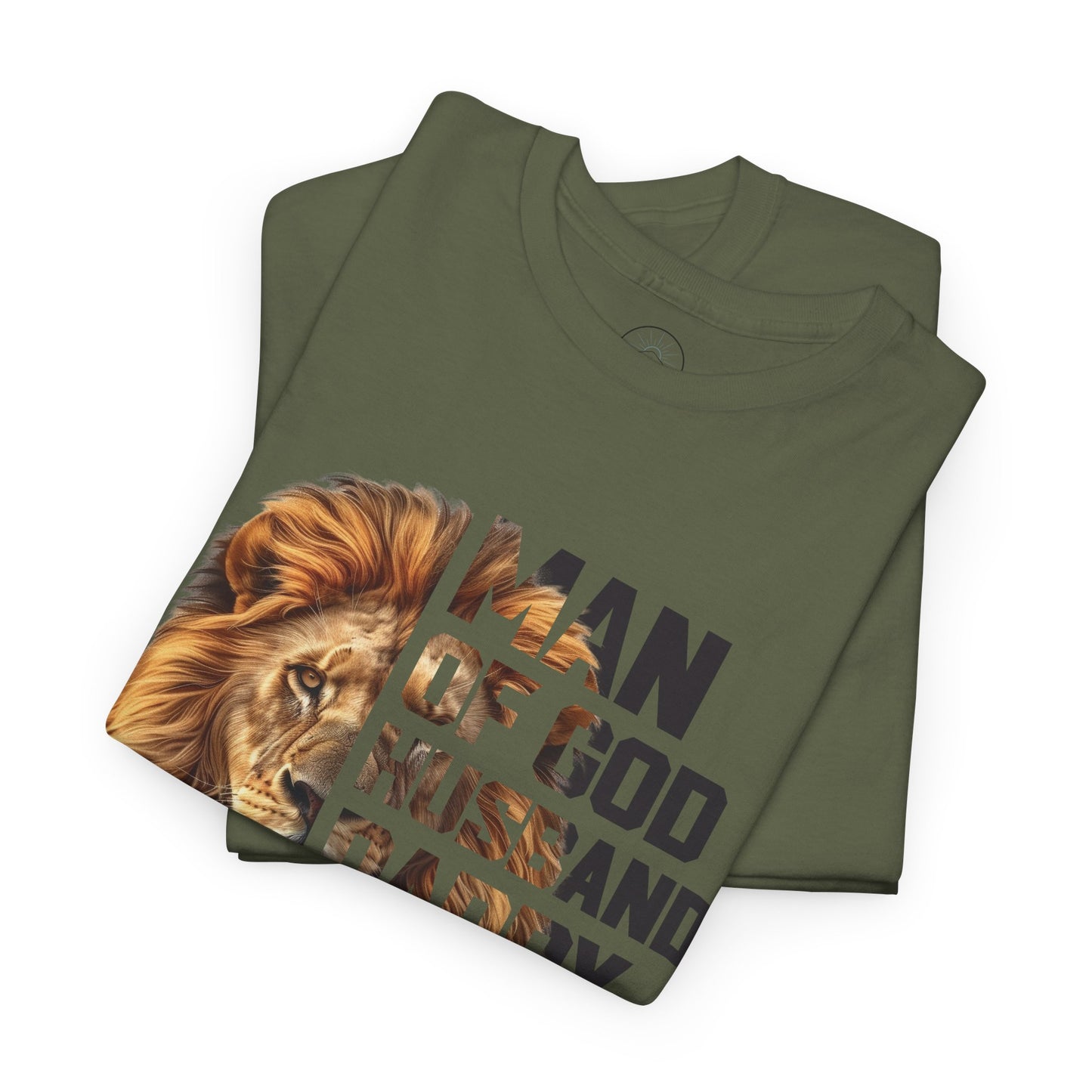 Man of God Heavy Cotton Tee - Husband, Daddy, Protector, Hero Shirt