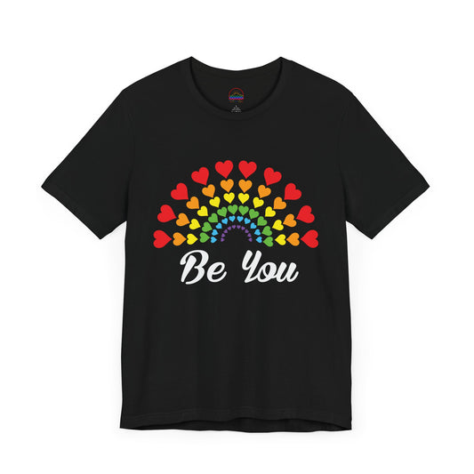 Be You Rainbow Heart Unisex Short Sleeve Tee