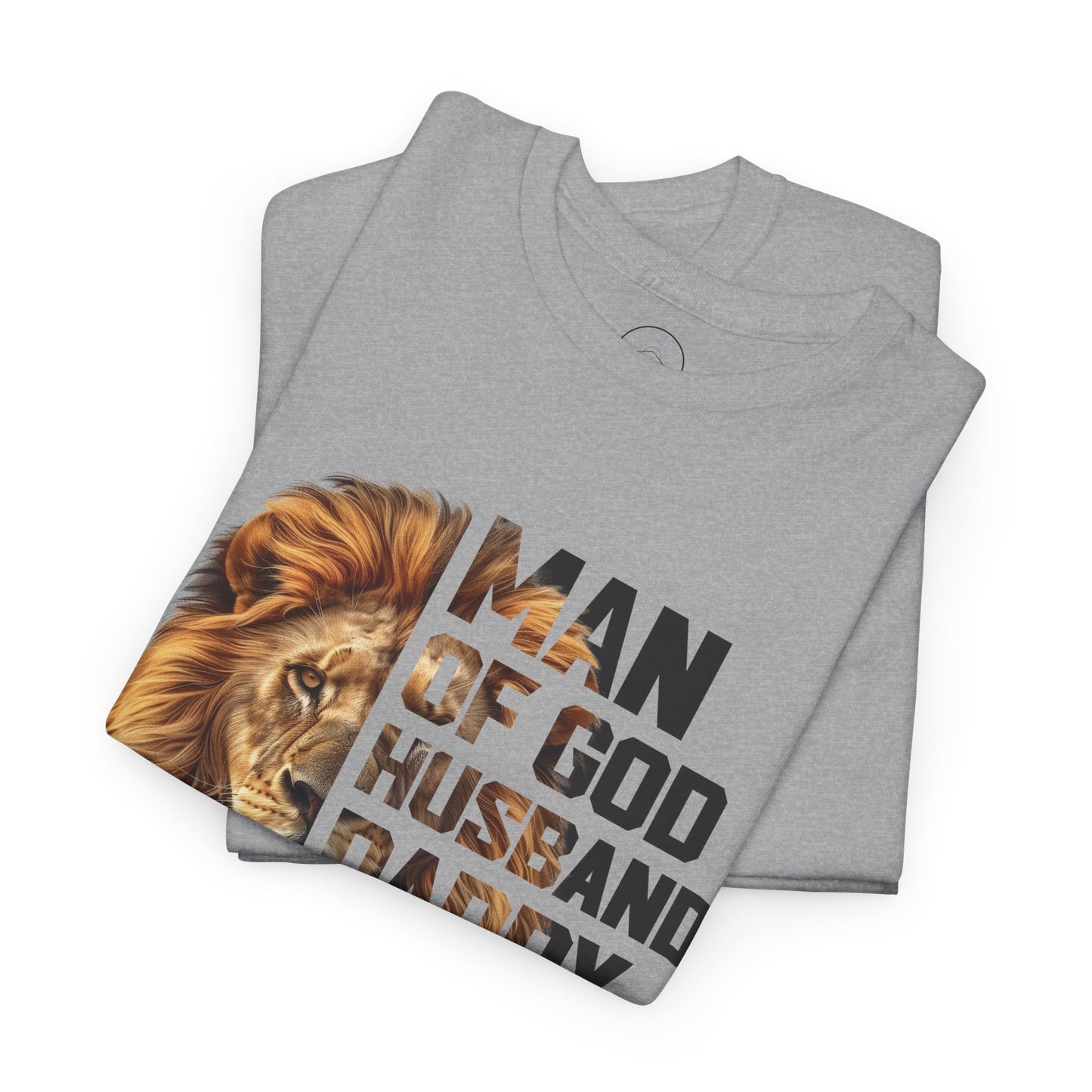 Man of God Heavy Cotton Tee - Husband, Daddy, Protector, Hero Shirt