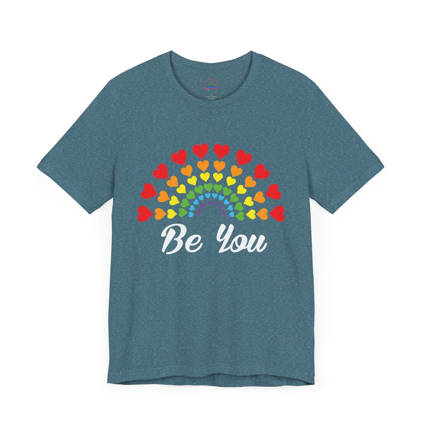 Be You Rainbow Heart Unisex Short Sleeve Tee