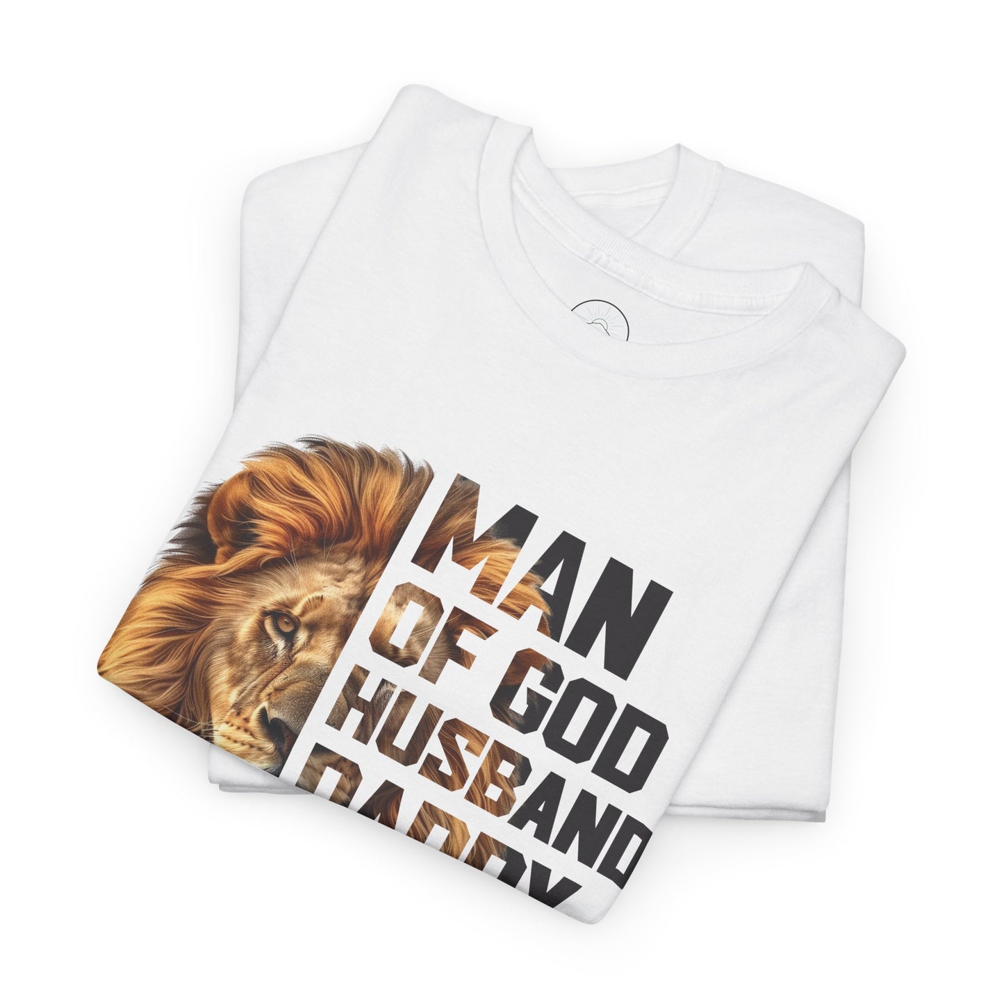 Man of God Heavy Cotton Tee - Husband, Daddy, Protector, Hero Shirt