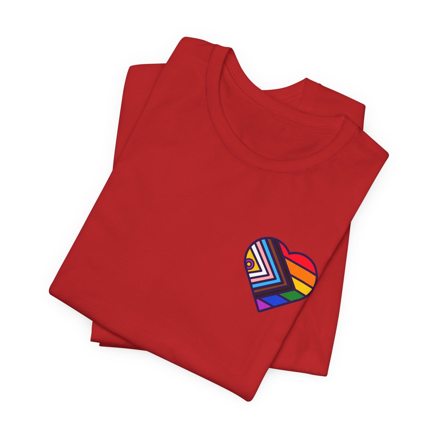 Rainbow Heart Unisex Jersey Tee - Celebrate Love and Pride