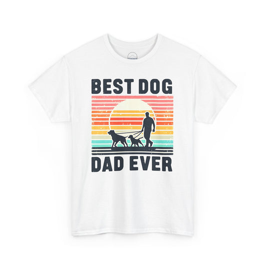 Best Dog Dad Ever Unisex Heavy Cotton Tee - Perfect Gift for Dog Lovers!