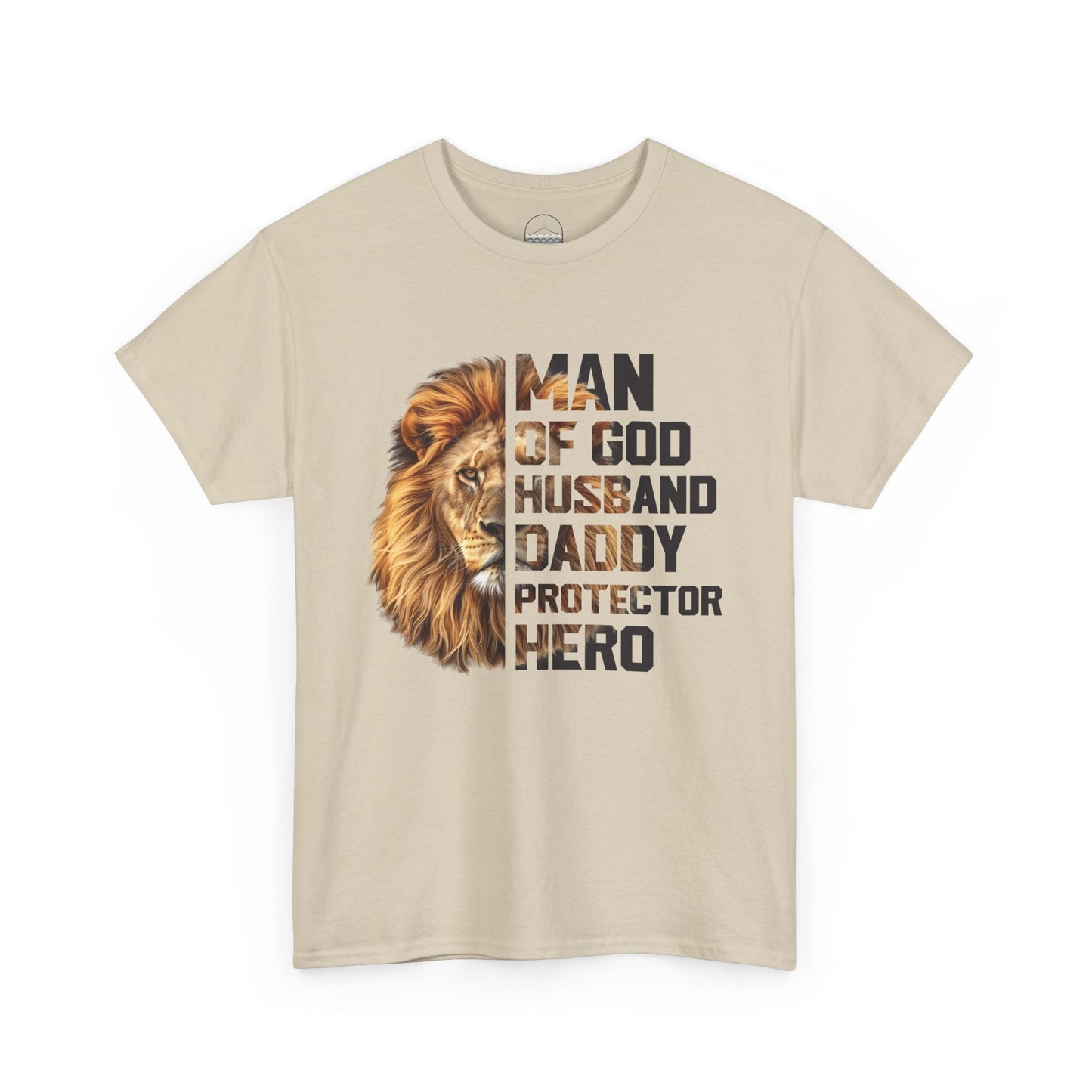 Man of God Heavy Cotton Tee - Husband, Daddy, Protector, Hero Shirt