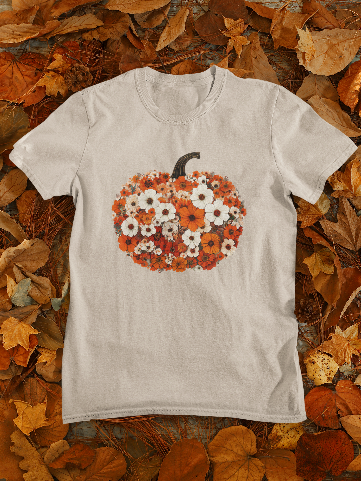 Vintage Fall Vibes T-Shirt | Floral Pumpkin Tee | PSO