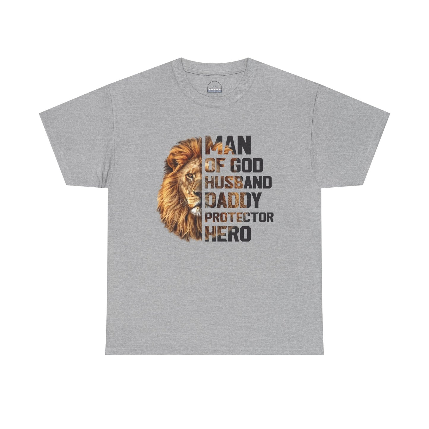 Man of God Heavy Cotton Tee - Husband, Daddy, Protector, Hero Shirt