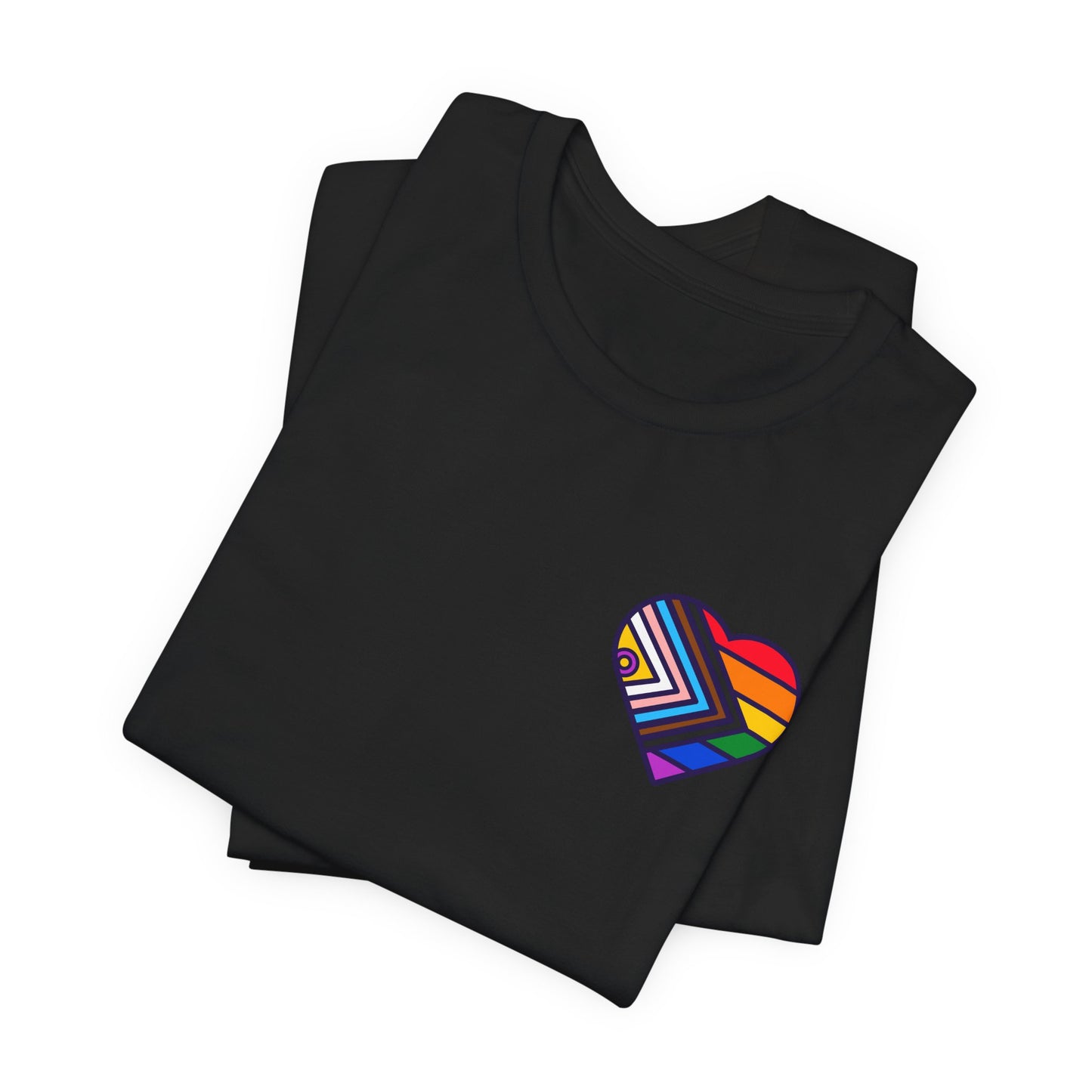 Rainbow Heart Unisex Jersey Tee - Celebrate Love and Pride