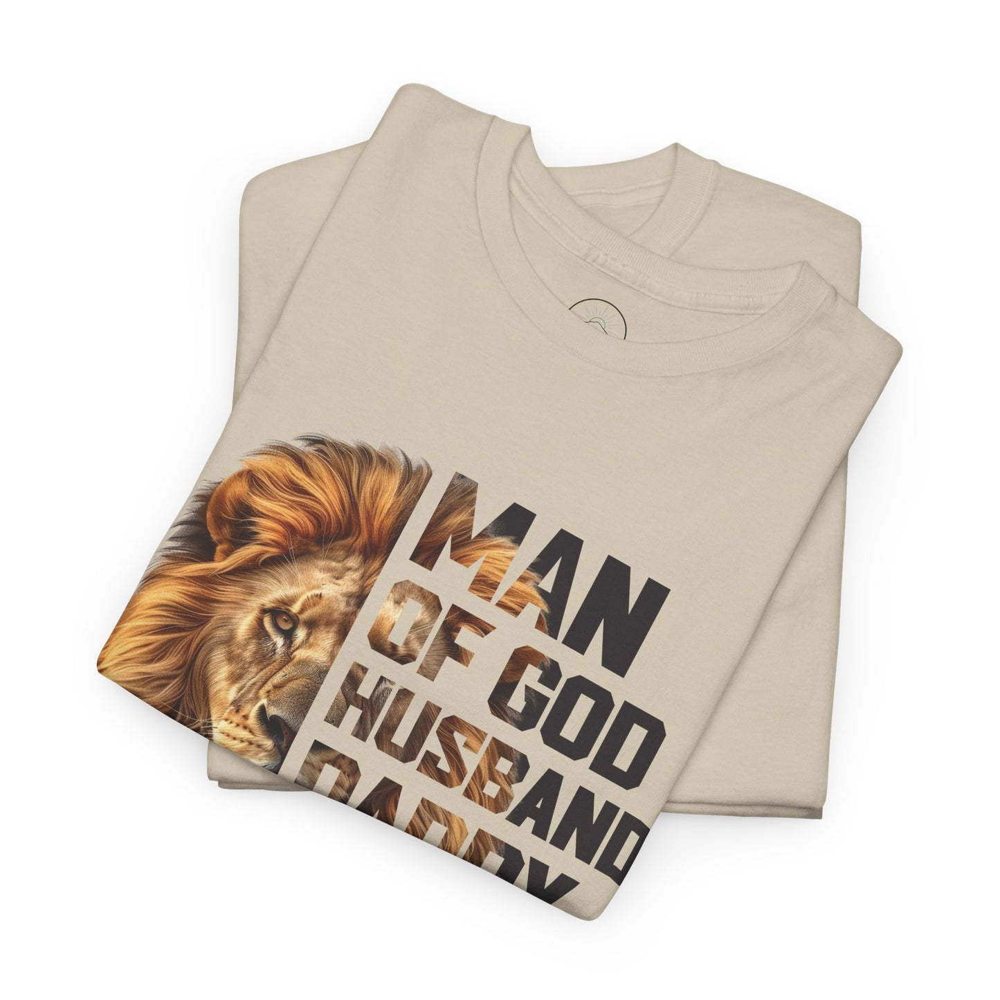Man of God Heavy Cotton Tee - Husband, Daddy, Protector, Hero Shirt