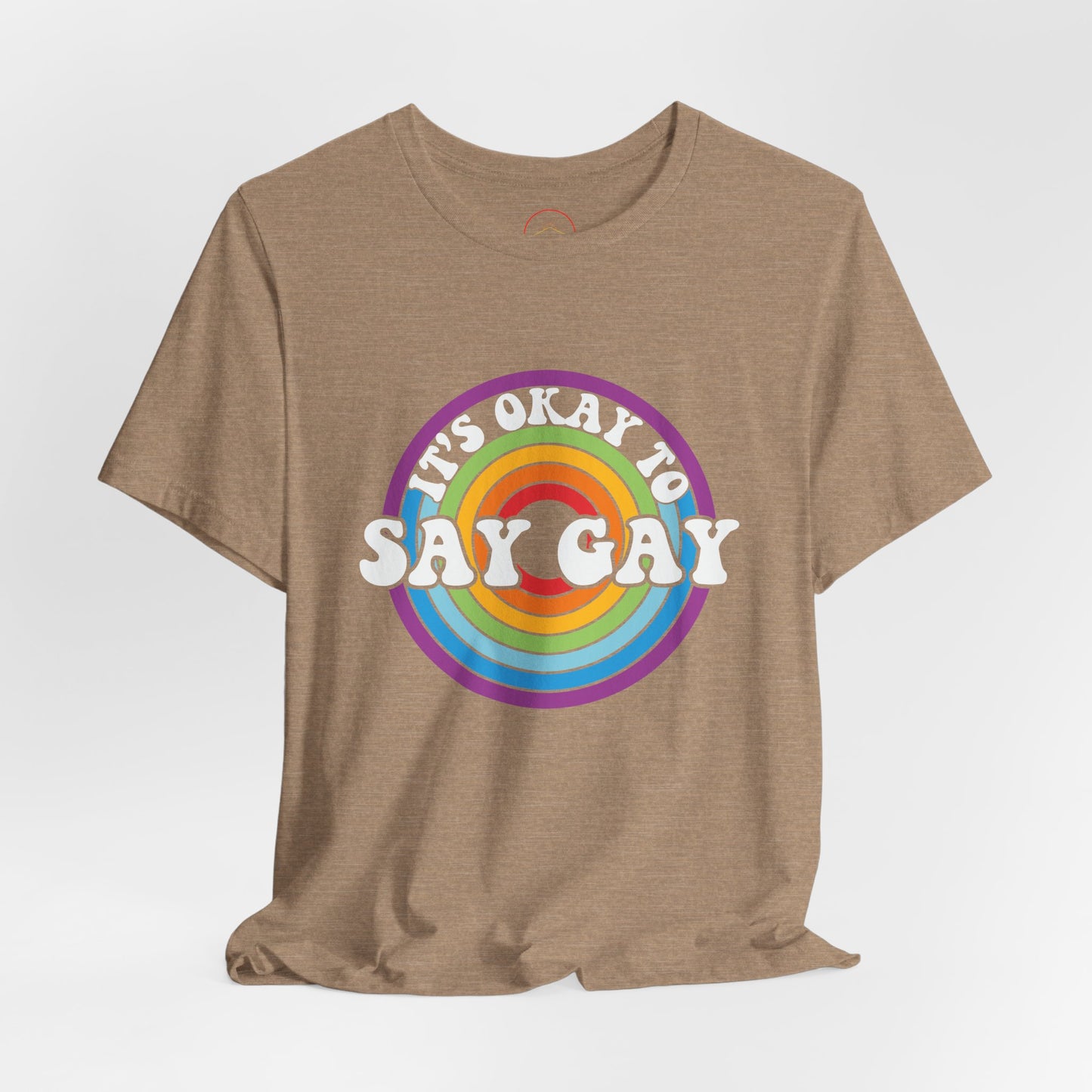 Unisex Rainbow Pride Tee - It's Okay to Say Gay, LGBTQ+ Support Shirt, Pride Month Apparel, Gift for Allies, Casual Wear
