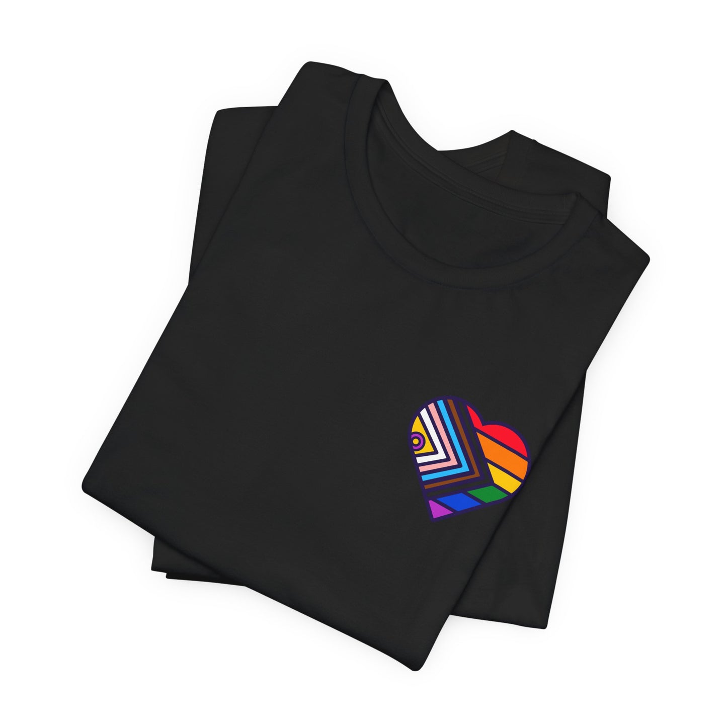 Rainbow Heart Unisex Jersey Tee - Celebrate Love and Pride