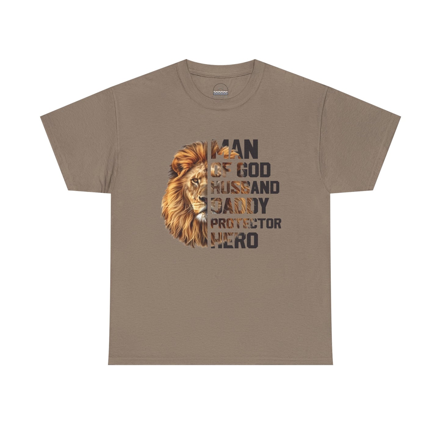 Man of God Heavy Cotton Tee - Husband, Daddy, Protector, Hero Shirt
