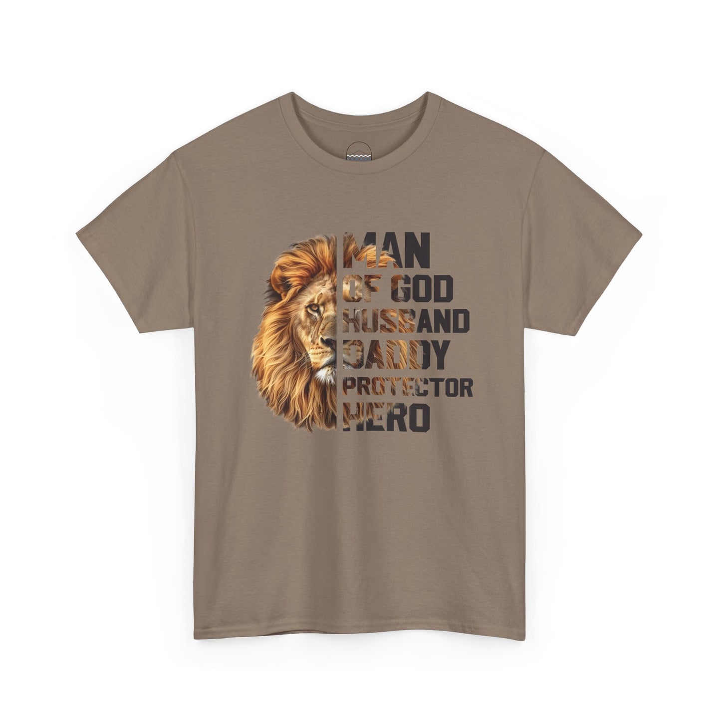 Man of God Heavy Cotton Tee - Husband, Daddy, Protector, Hero Shirt
