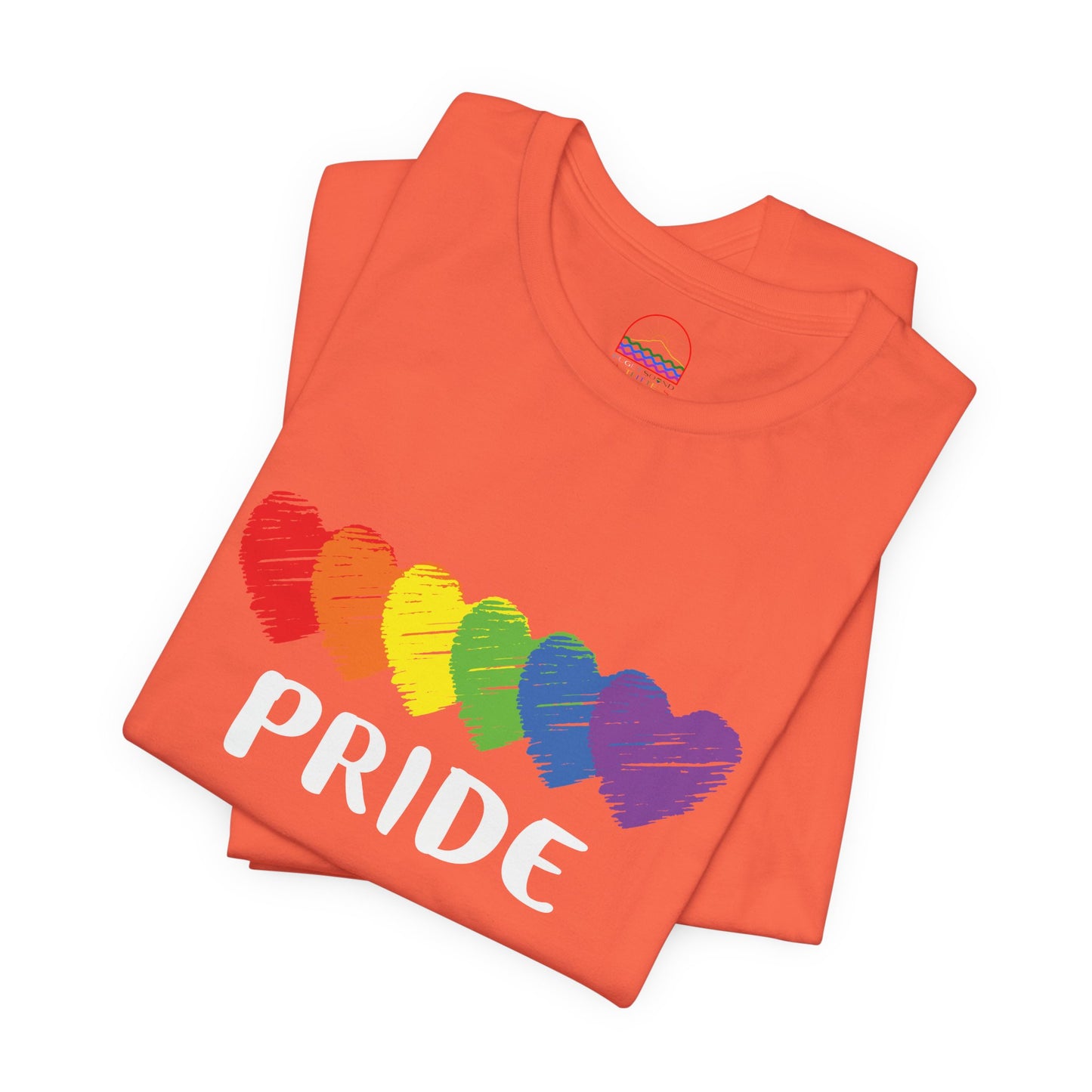 Pride Hearts Unisex Tee - Celebrate LGBTQ+ Pride, Rainbow T-Shirt, Summer Casual Wear, Gift for Pride Month, Colorful Heart Design