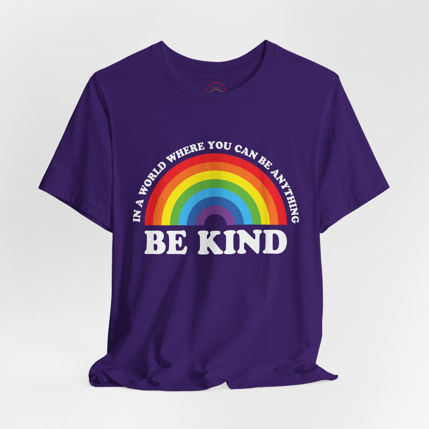 Rainbow Be Kind Tee - Unisex Jersey Short Sleeve Shirt, Positive Vibes, Casual Wear, Gifts for Friends, Motivational Apparel