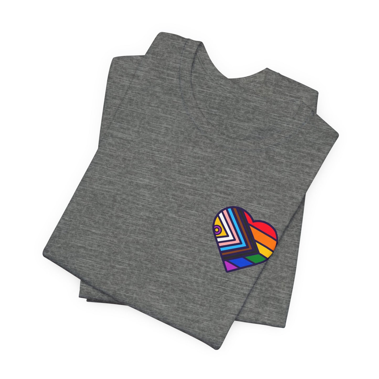 Rainbow Heart Unisex Jersey Tee - Celebrate Love and Pride