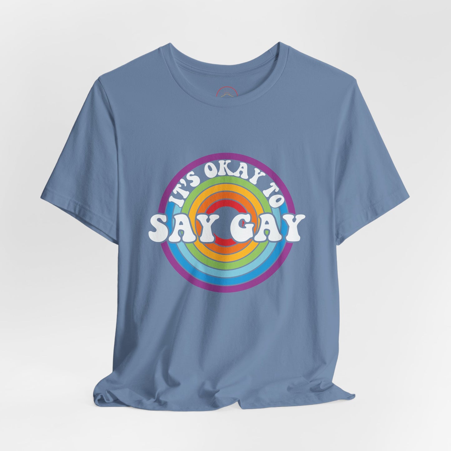 Unisex Rainbow Pride Tee - It's Okay to Say Gay, LGBTQ+ Support Shirt, Pride Month Apparel, Gift for Allies, Casual Wear