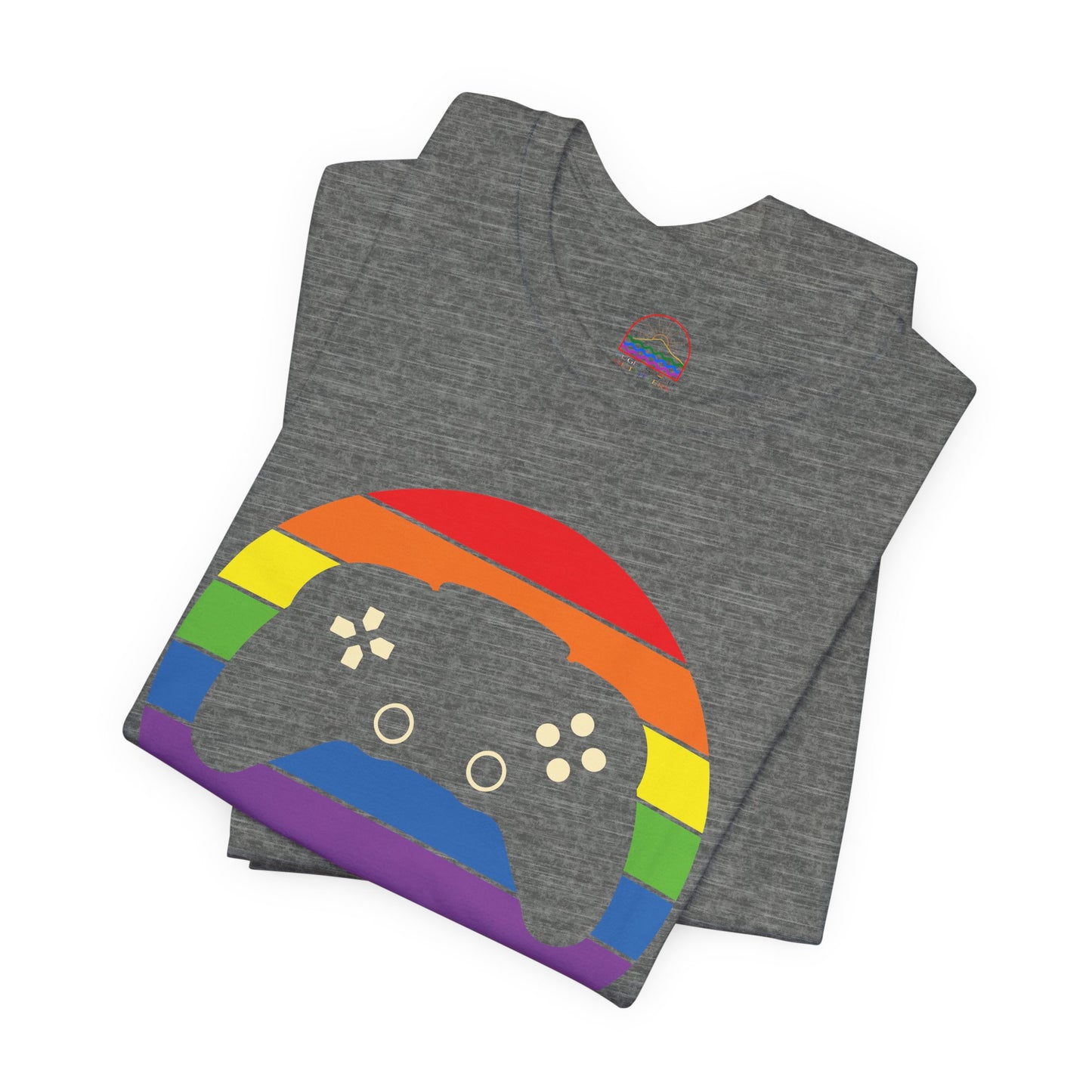 Pride Gamer Unisex Tee - Rainbow Controller Graphic T-Shirt