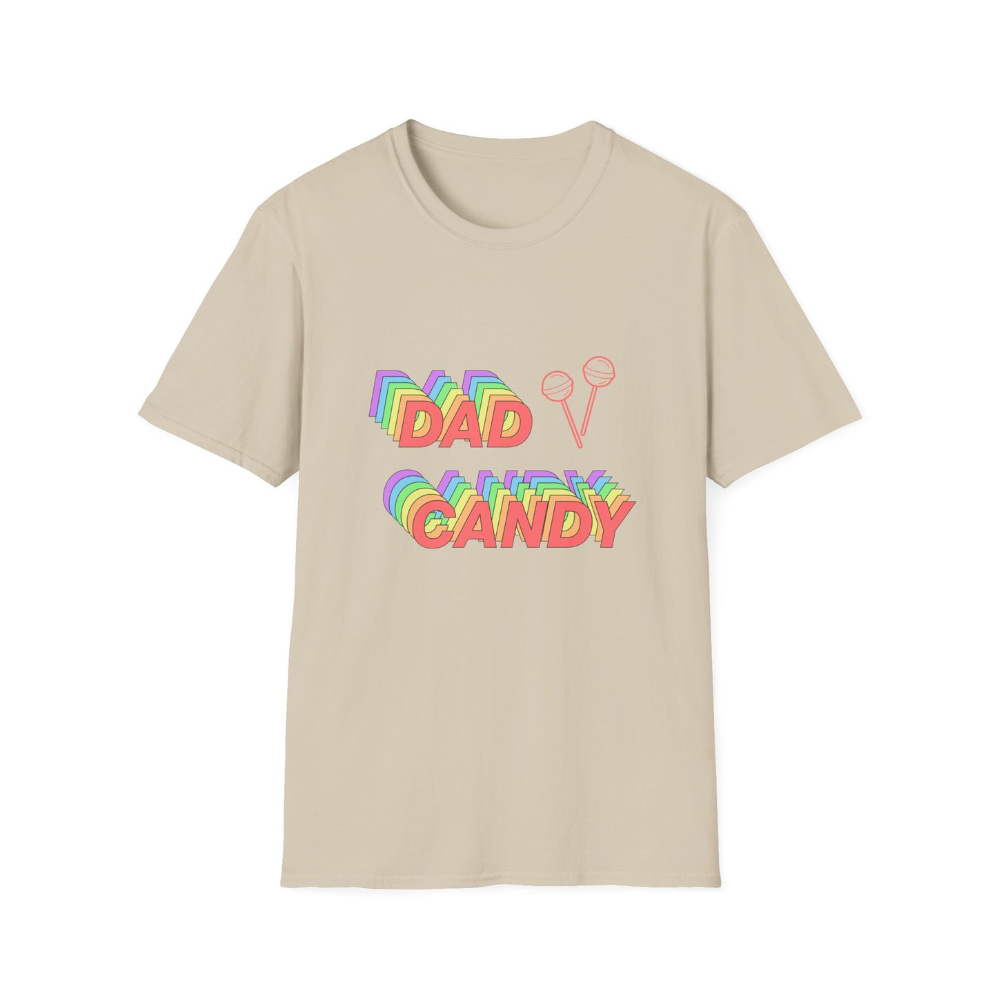 Retro Dad Candy Unisex Softstyle T-Shirt - Fun & Colorful Gift for Father's Day