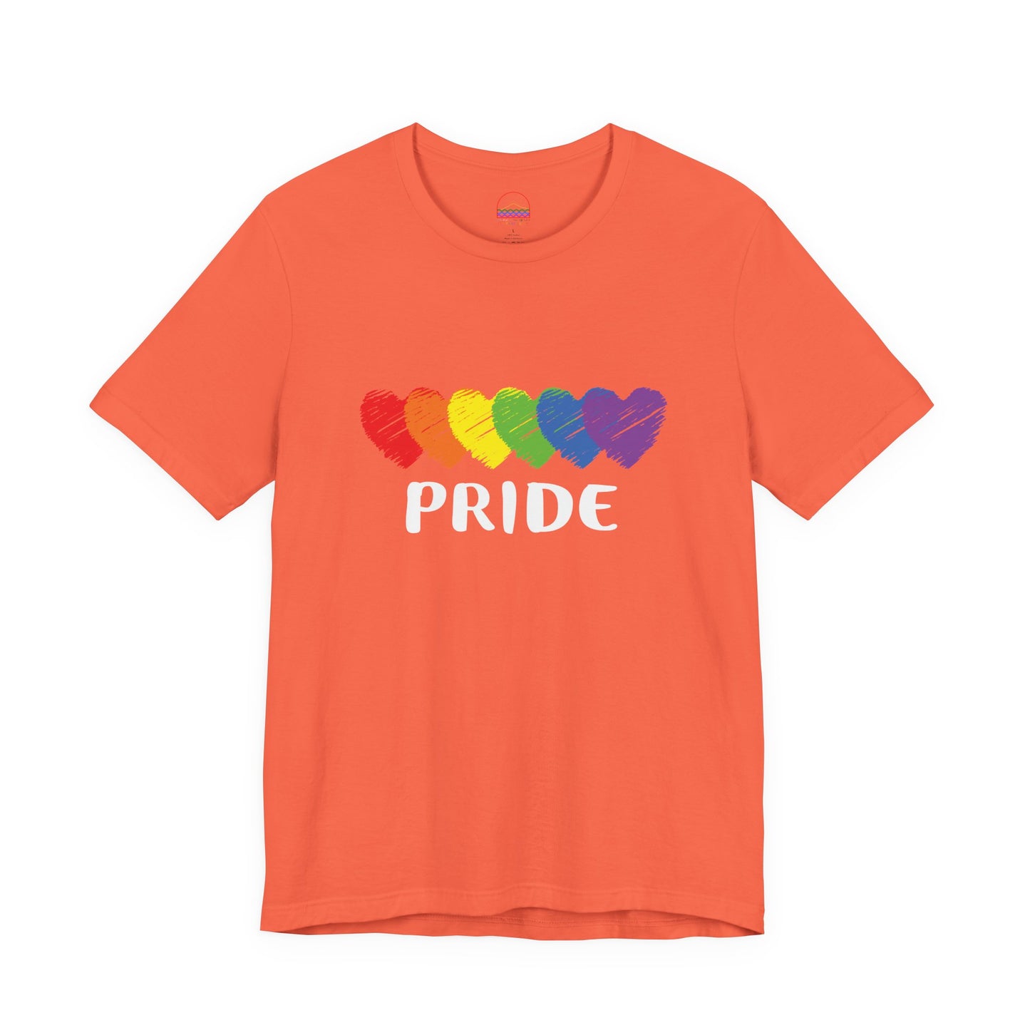 Pride Hearts Unisex Tee - Celebrate LGBTQ+ Pride, Rainbow T-Shirt, Summer Casual Wear, Gift for Pride Month, Colorful Heart Design