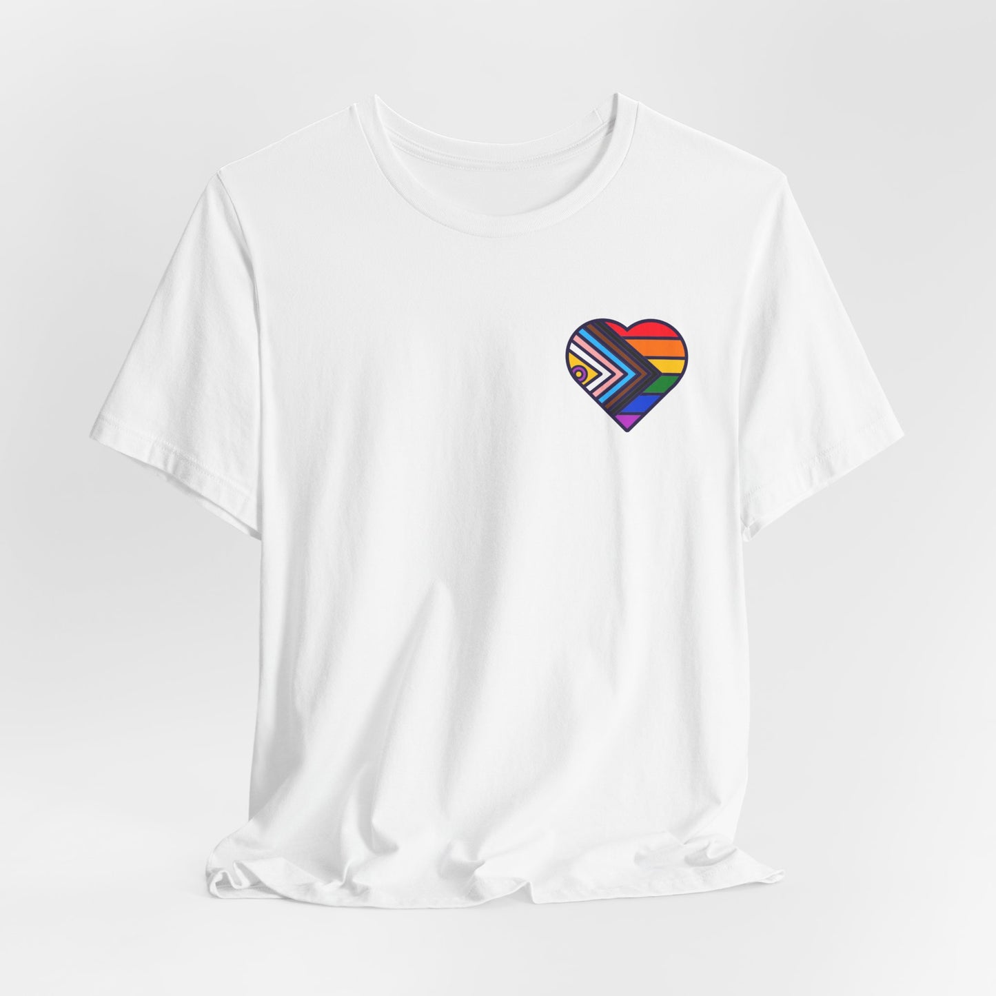 Rainbow Heart Unisex Jersey Tee - Celebrate Love and Pride