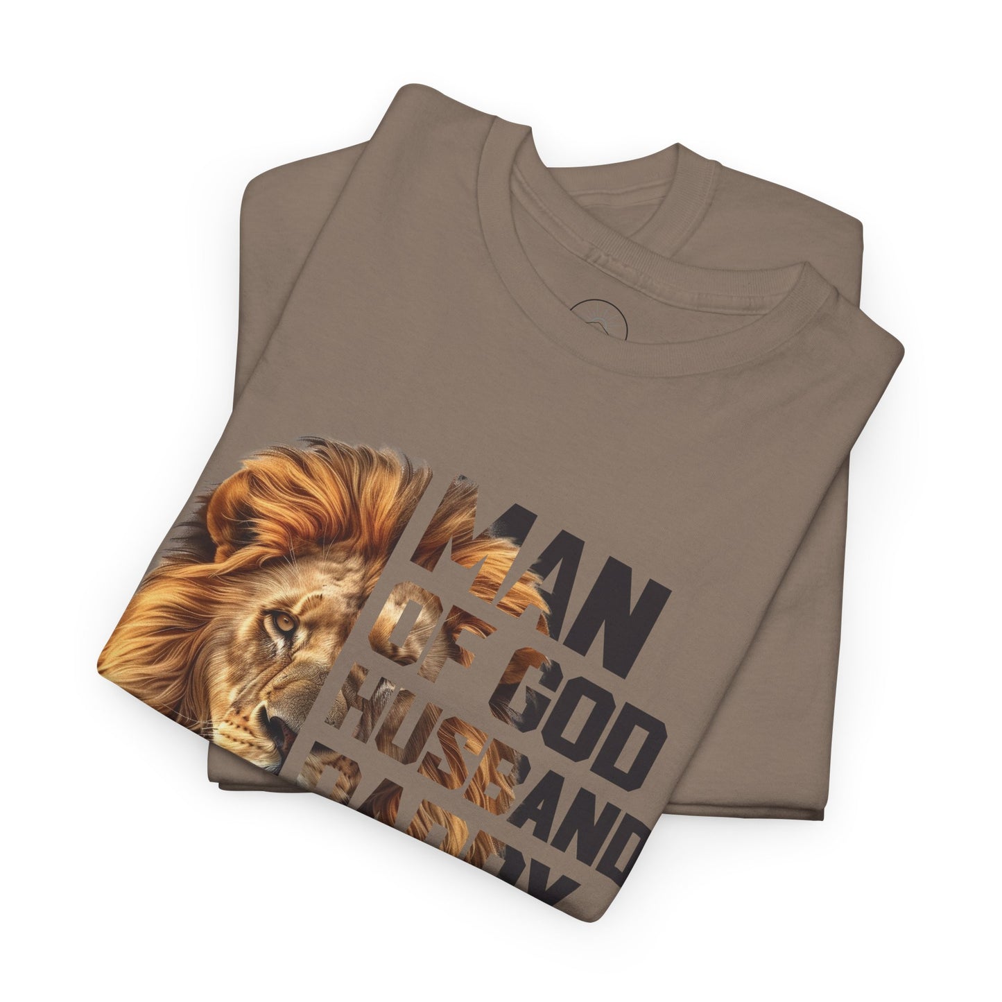 Man of God Heavy Cotton Tee - Husband, Daddy, Protector, Hero Shirt