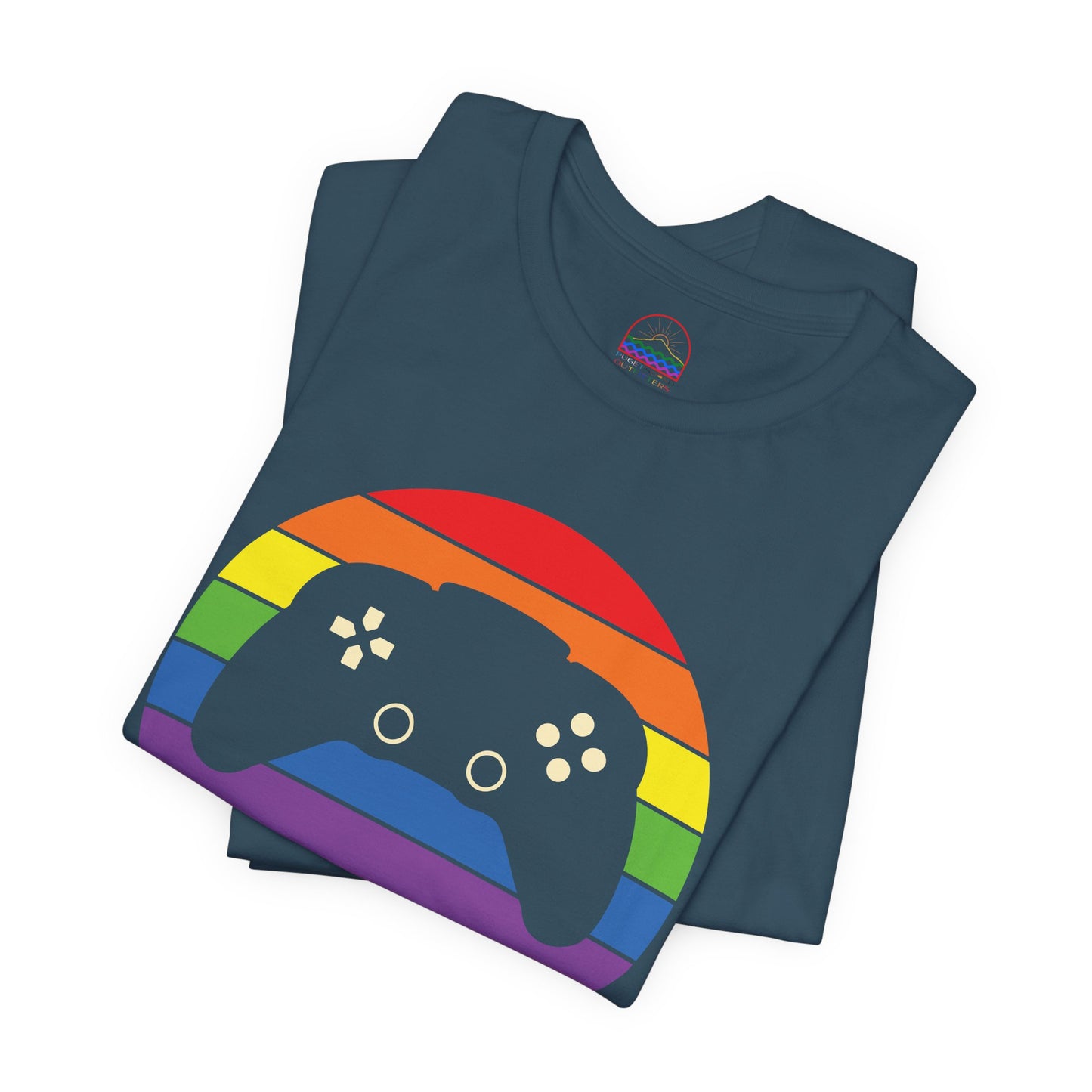 Pride Gamer Unisex Tee - Rainbow Controller Graphic T-Shirt