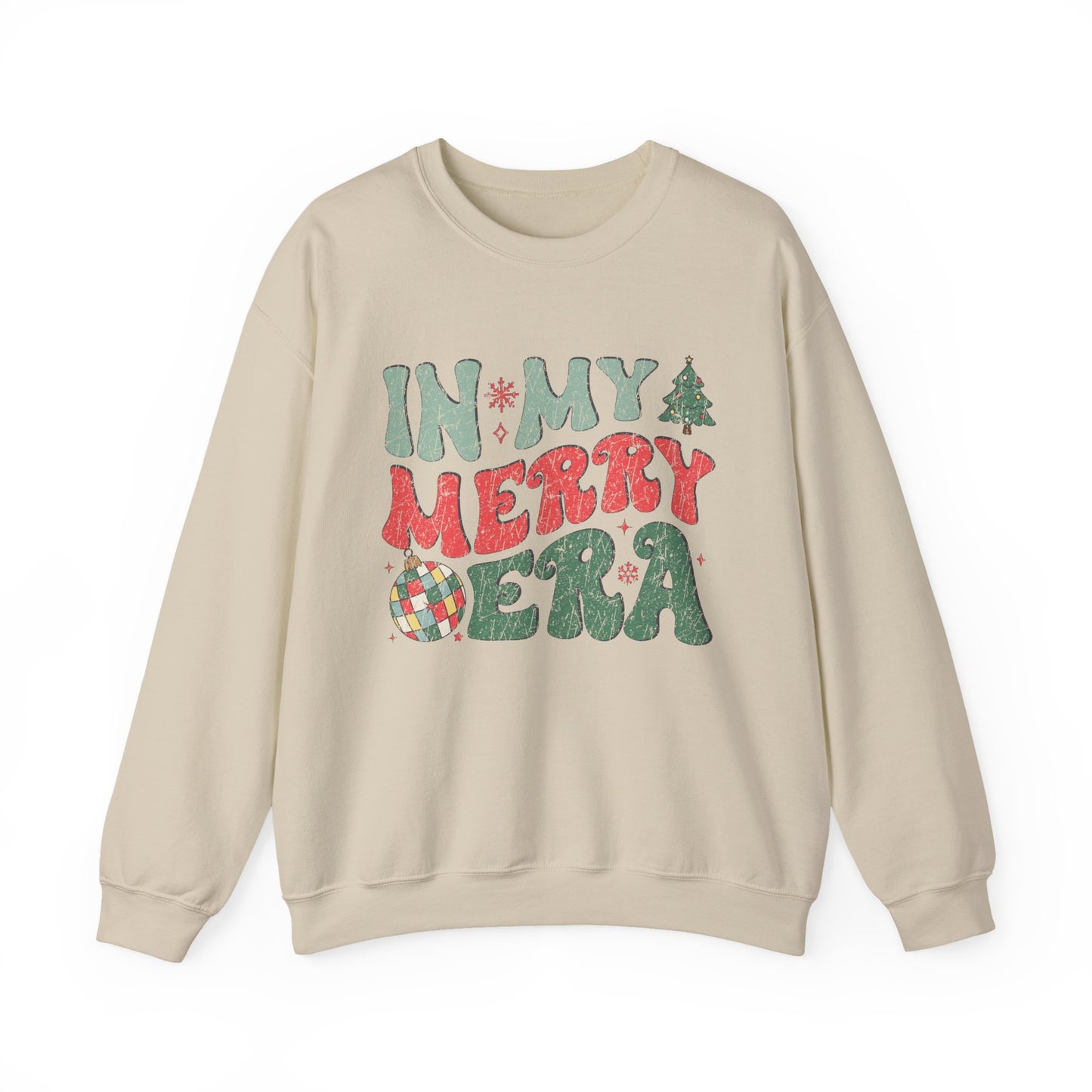 Christmas Sweatshirt — "In My Merry Era" Retro Holiday Crewneck