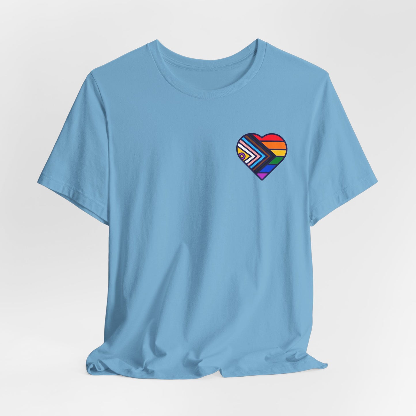Rainbow Heart Unisex Jersey Tee - Celebrate Love and Pride
