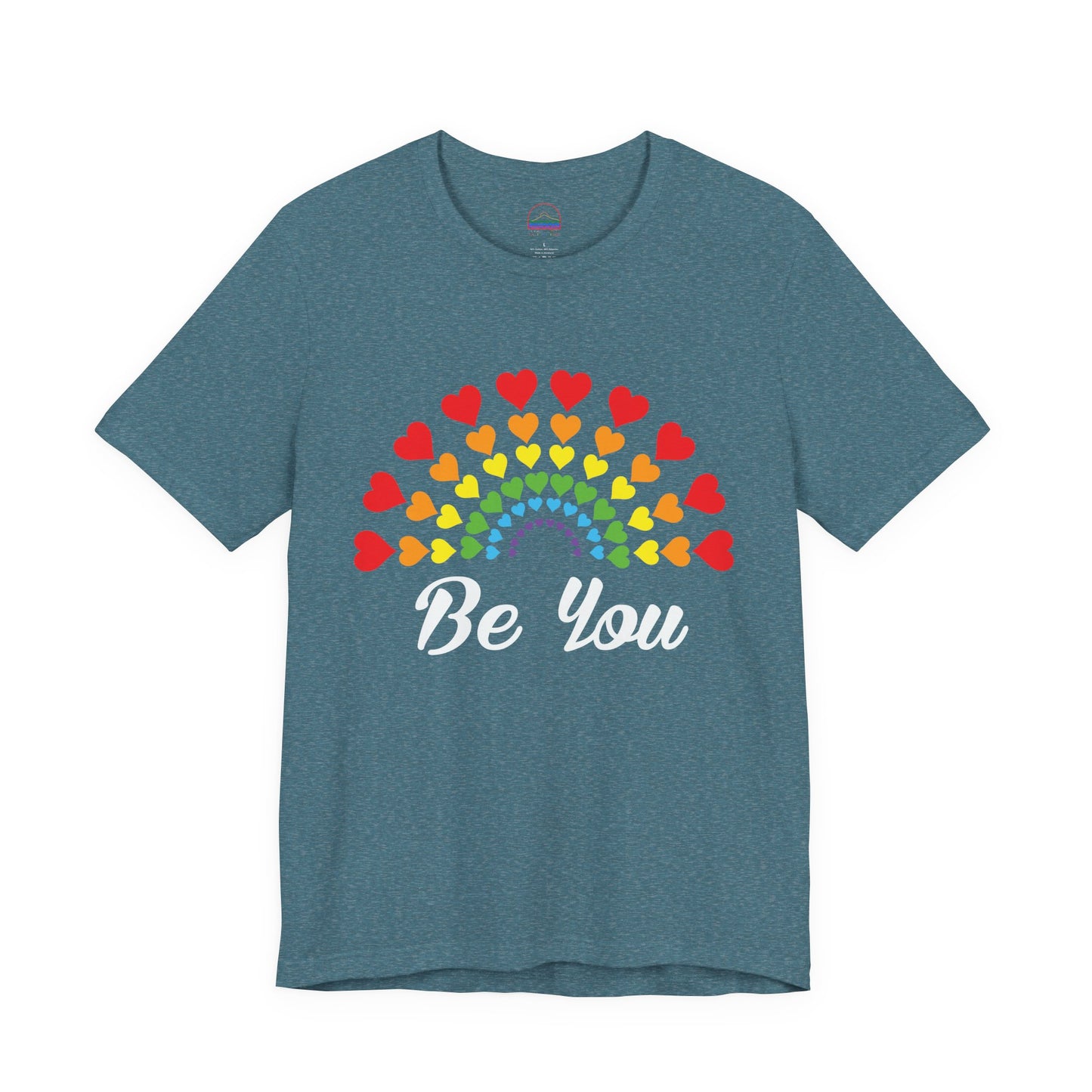 Be You Rainbow Heart Unisex Short Sleeve Tee