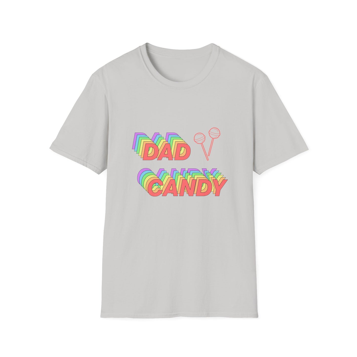 Retro Dad Candy Unisex Softstyle T-Shirt - Fun & Colorful Gift for Father's Day