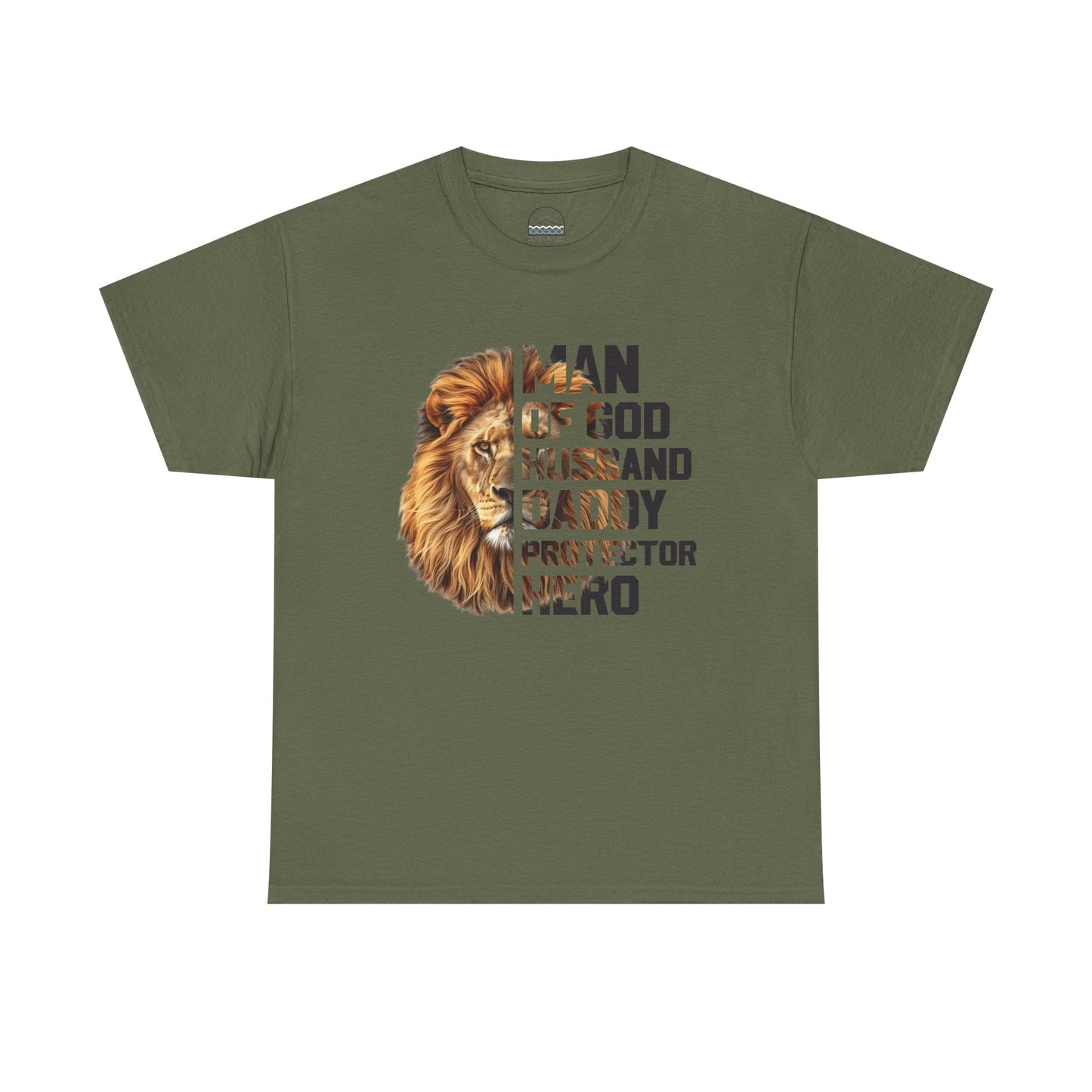 Man of God Heavy Cotton Tee - Husband, Daddy, Protector, Hero Shirt