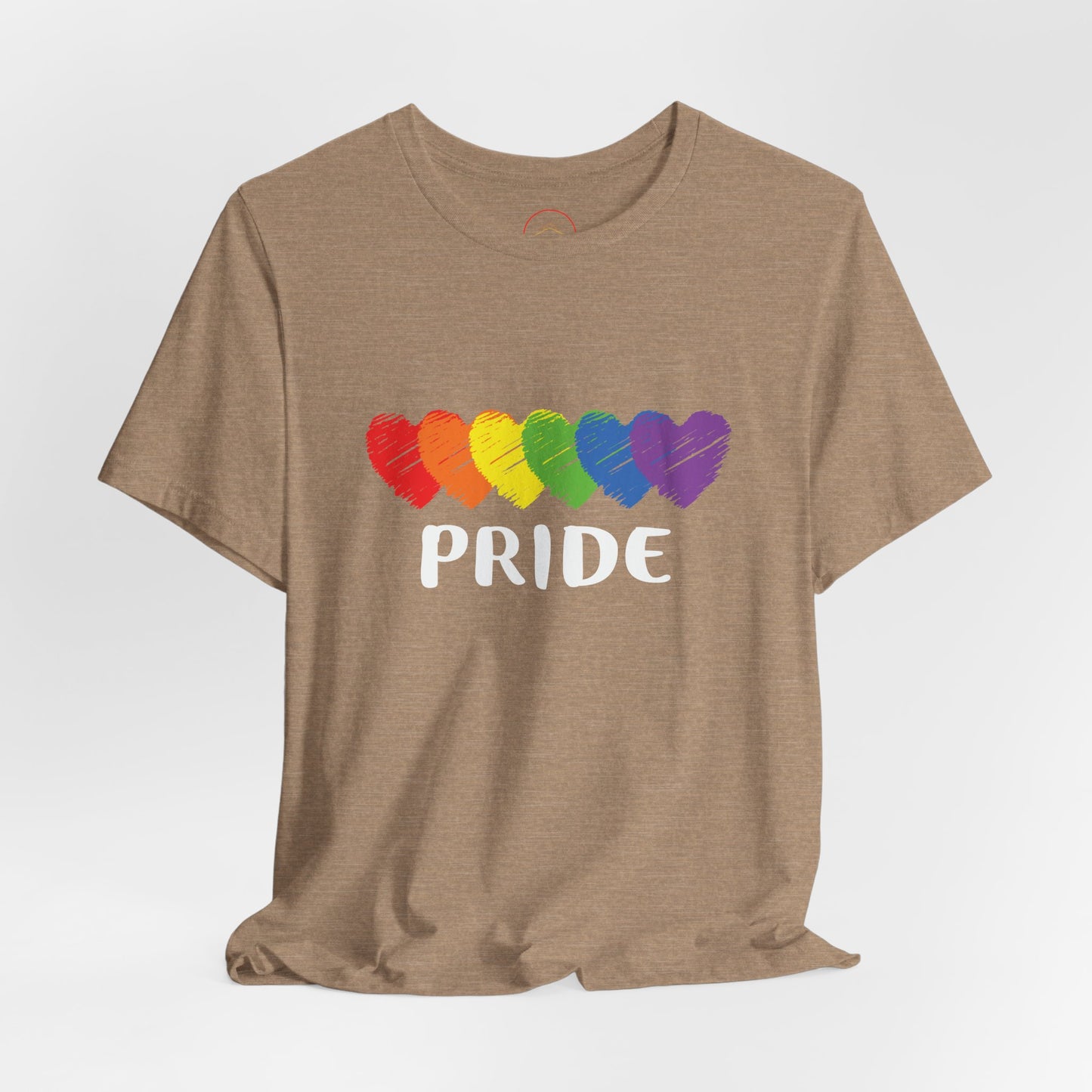 Pride Hearts Unisex Tee - Celebrate LGBTQ+ Pride, Rainbow T-Shirt, Summer Casual Wear, Gift for Pride Month, Colorful Heart Design