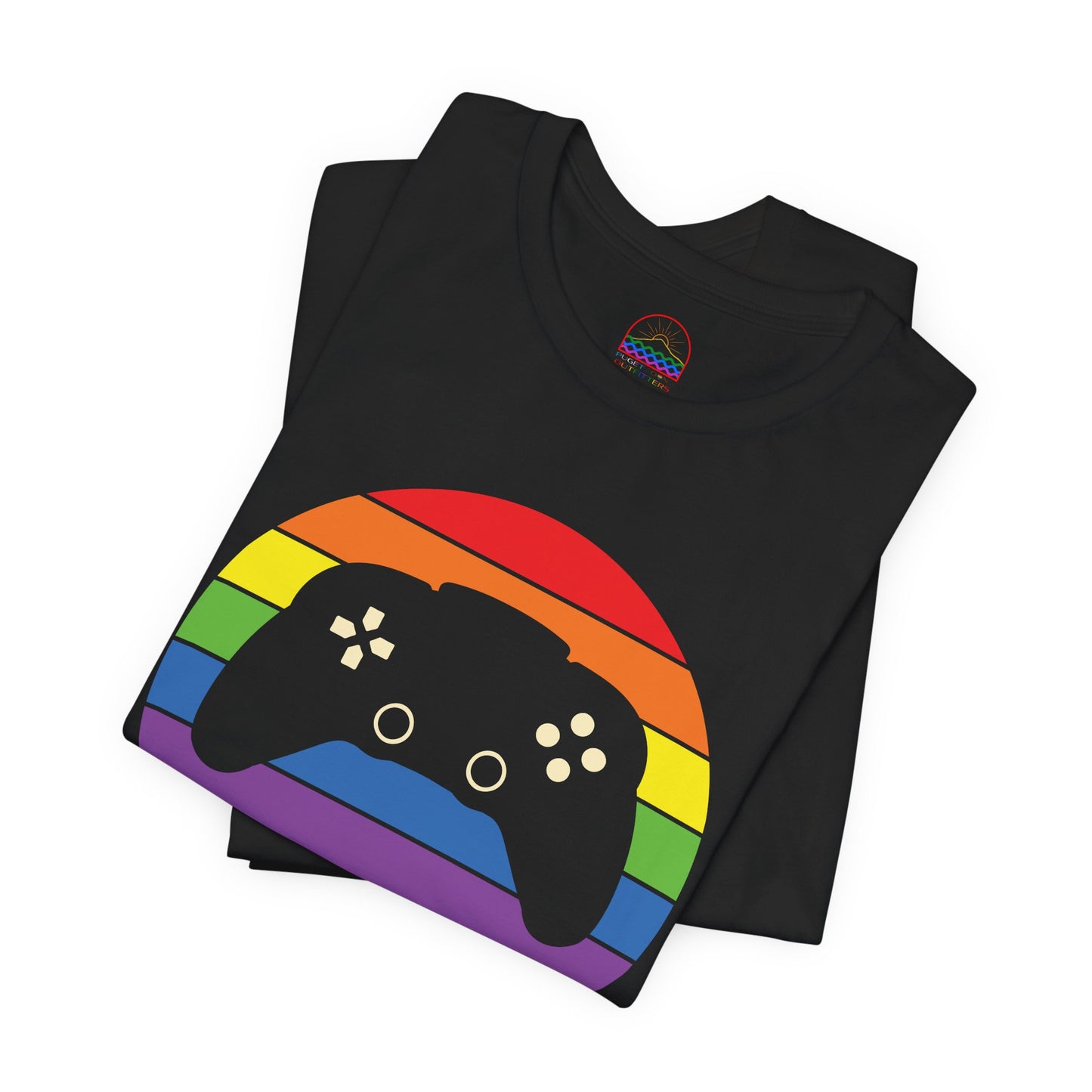 Pride Gamer Unisex Tee - Rainbow Controller Graphic T-Shirt