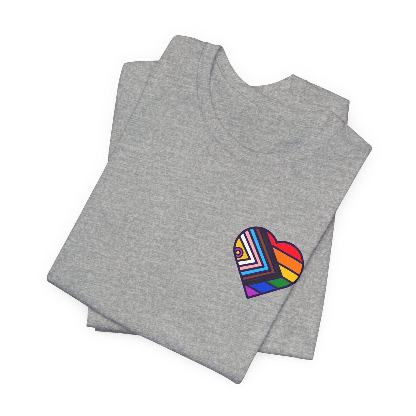 Rainbow Heart Unisex Jersey Tee - Celebrate Love and Pride