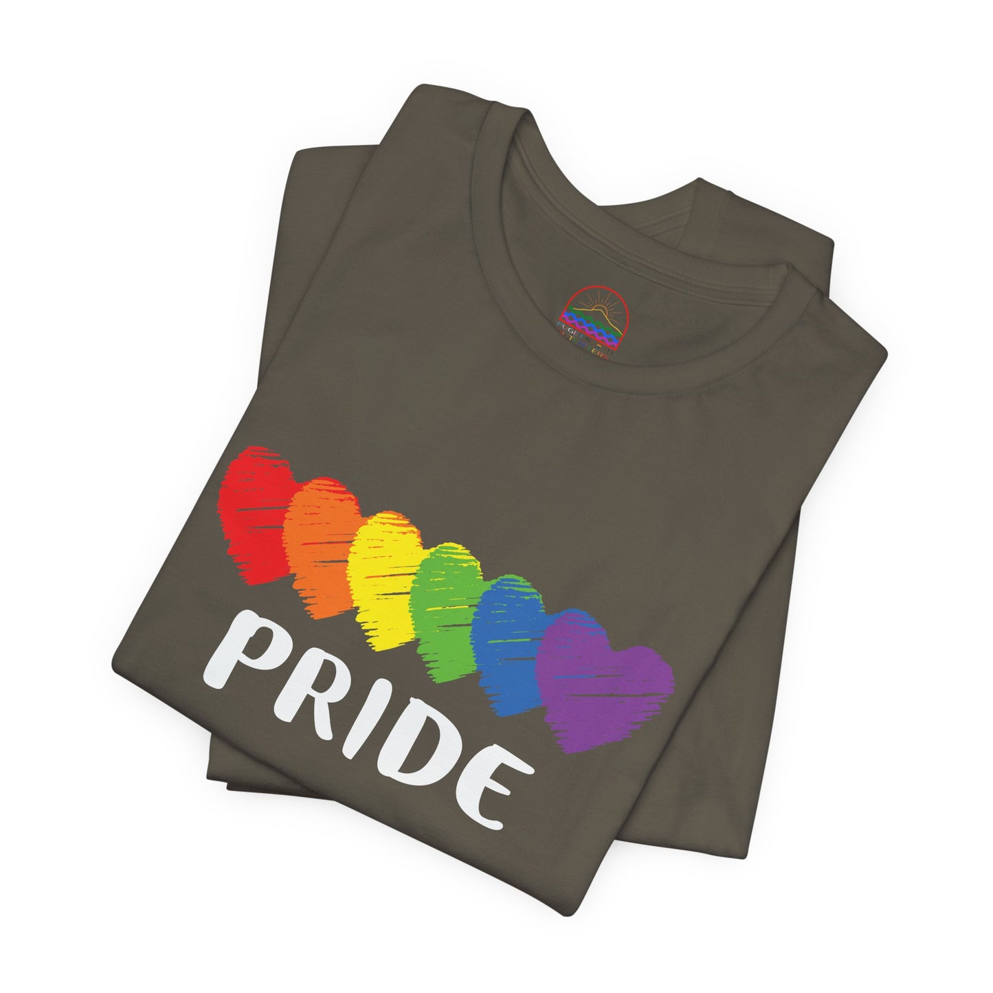 Pride Hearts Unisex Tee - Celebrate LGBTQ+ Pride, Rainbow T-Shirt, Summer Casual Wear, Gift for Pride Month, Colorful Heart Design