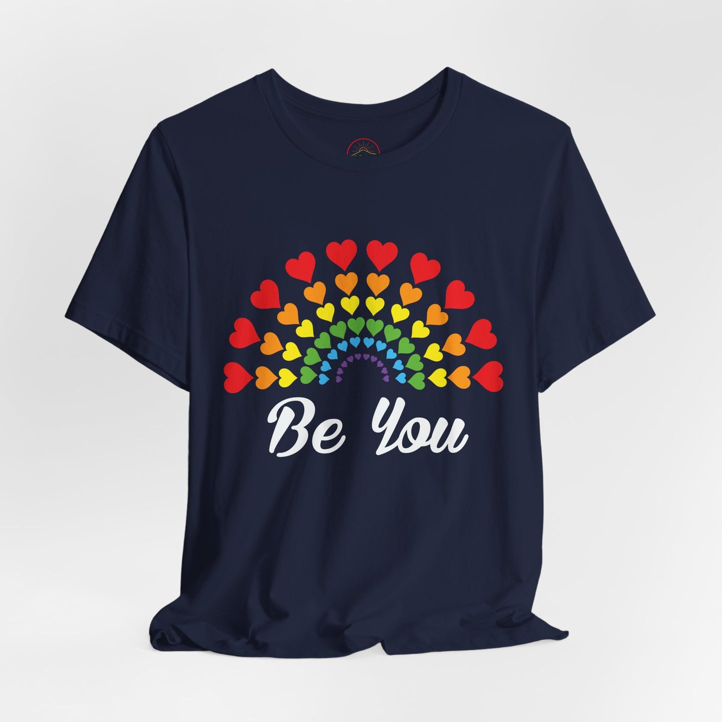 Be You Rainbow Heart Unisex Short Sleeve Tee