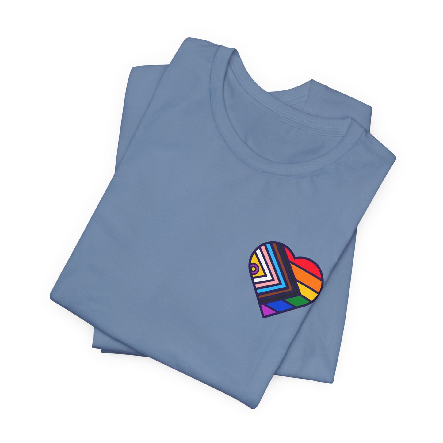 Rainbow Heart Unisex Jersey Tee - Celebrate Love and Pride