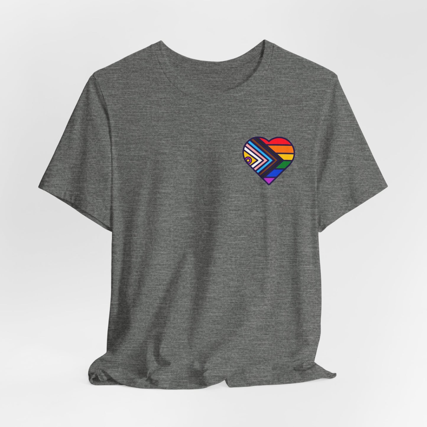 Rainbow Heart Unisex Jersey Tee - Celebrate Love and Pride