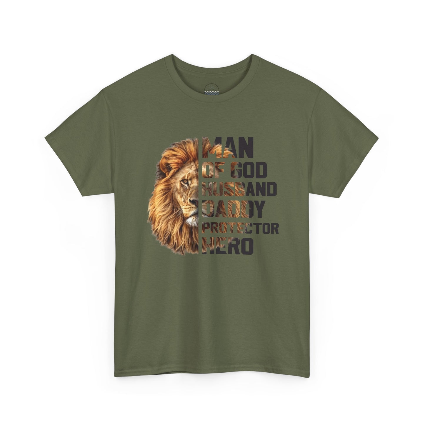 Man of God Heavy Cotton Tee - Husband, Daddy, Protector, Hero Shirt